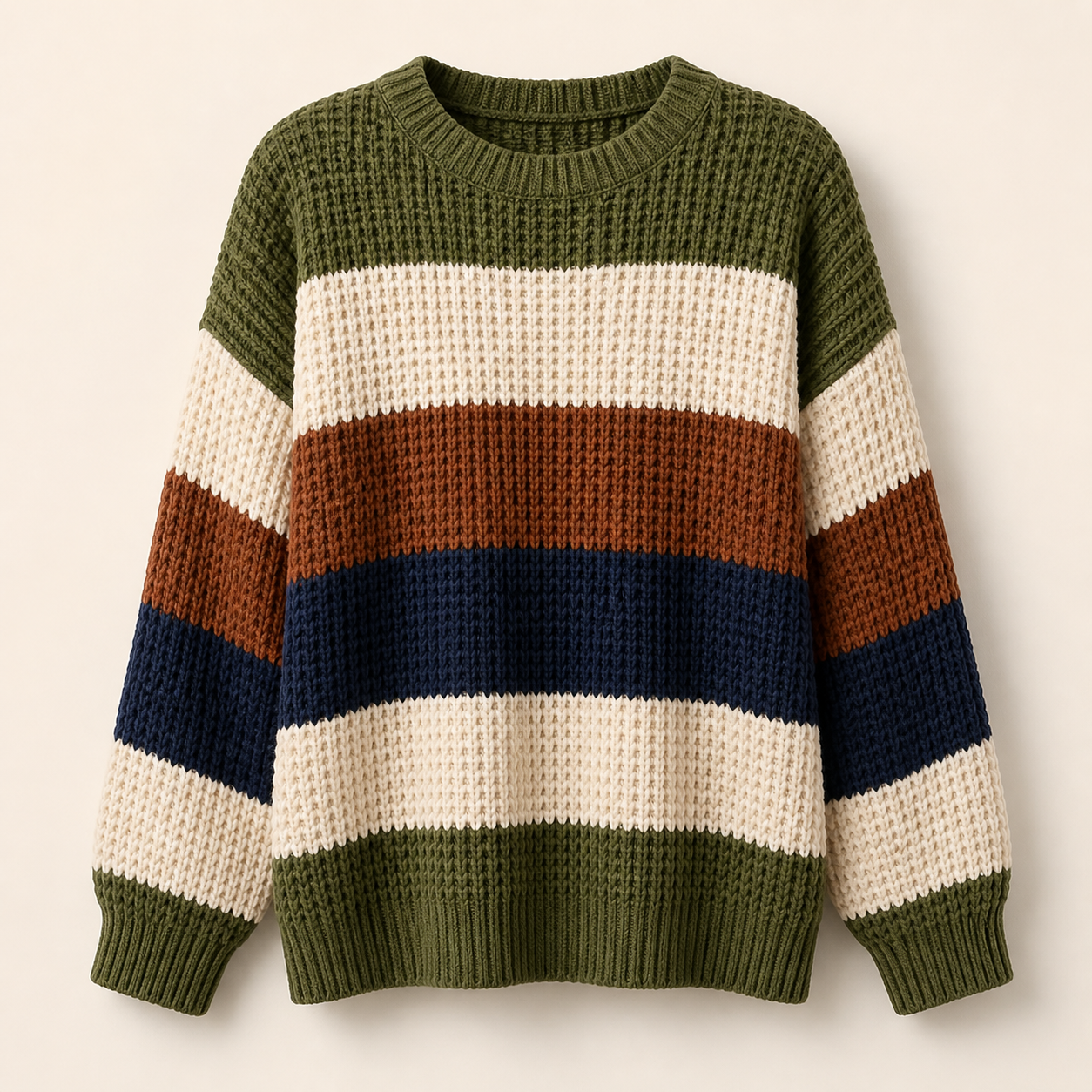 Women's Striped Drop Shoulder Pullover Sweater 8/10/12 Pack
