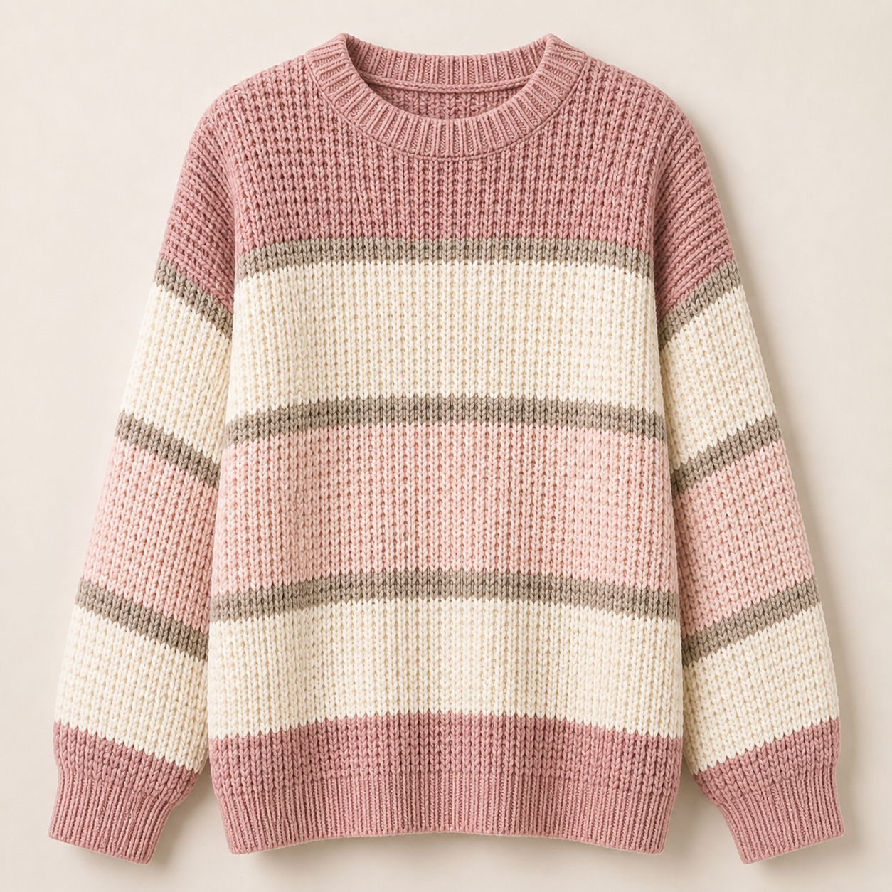Women's Striped Drop Shoulder Pullover Sweater 8/10/12 Pack