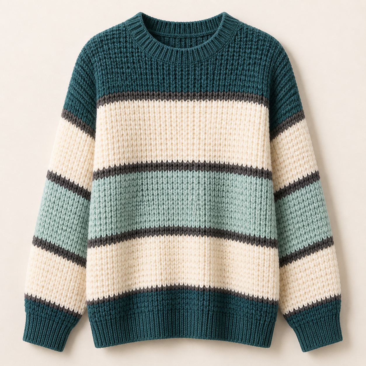 Women's Striped Drop Shoulder Pullover Sweater 8/10/12 Pack
