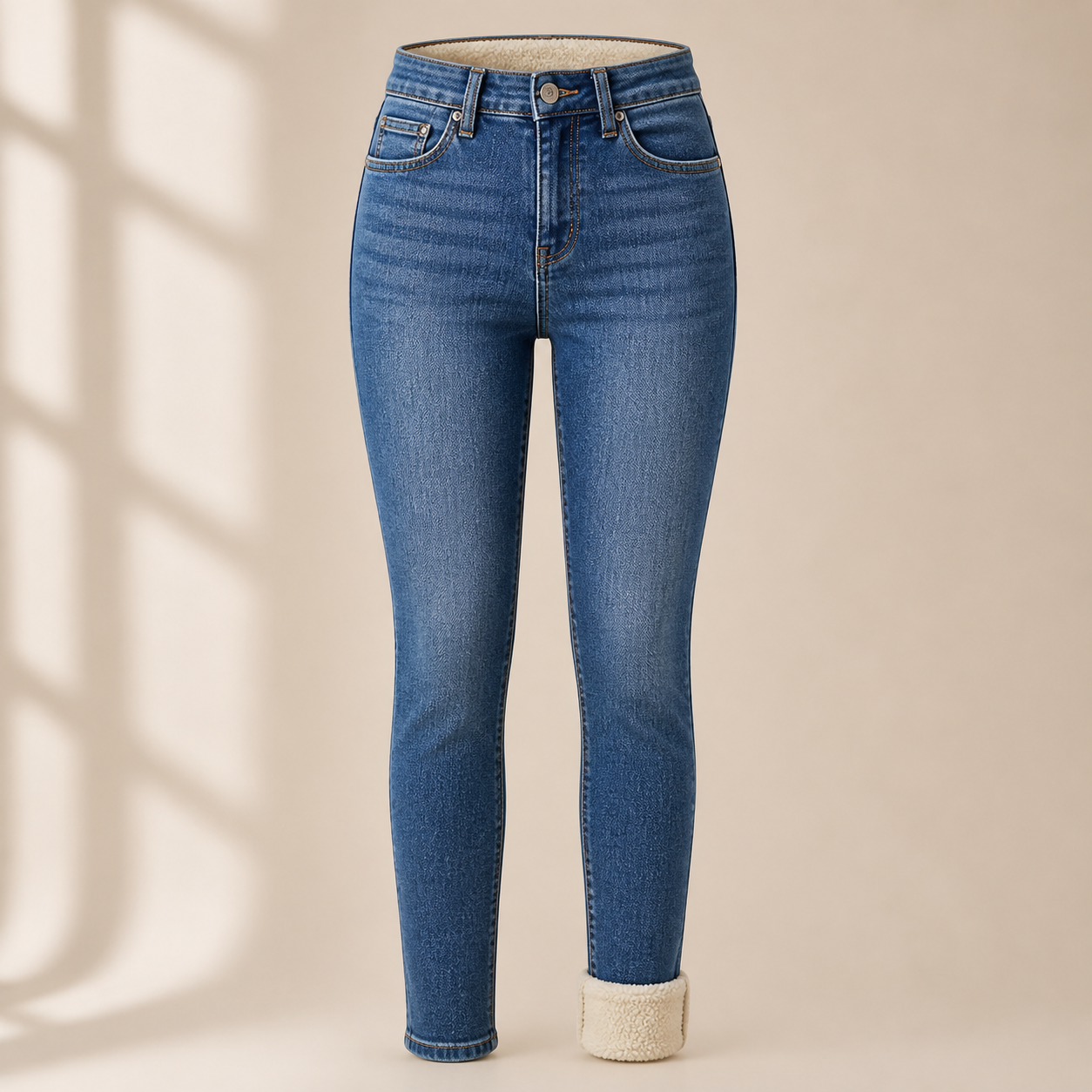 Women's Winter Warm Lined High Stretch Slim Fit Jeans 8/10/12 Pack