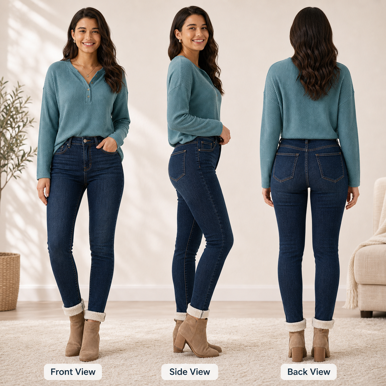 Front, Side & Back View