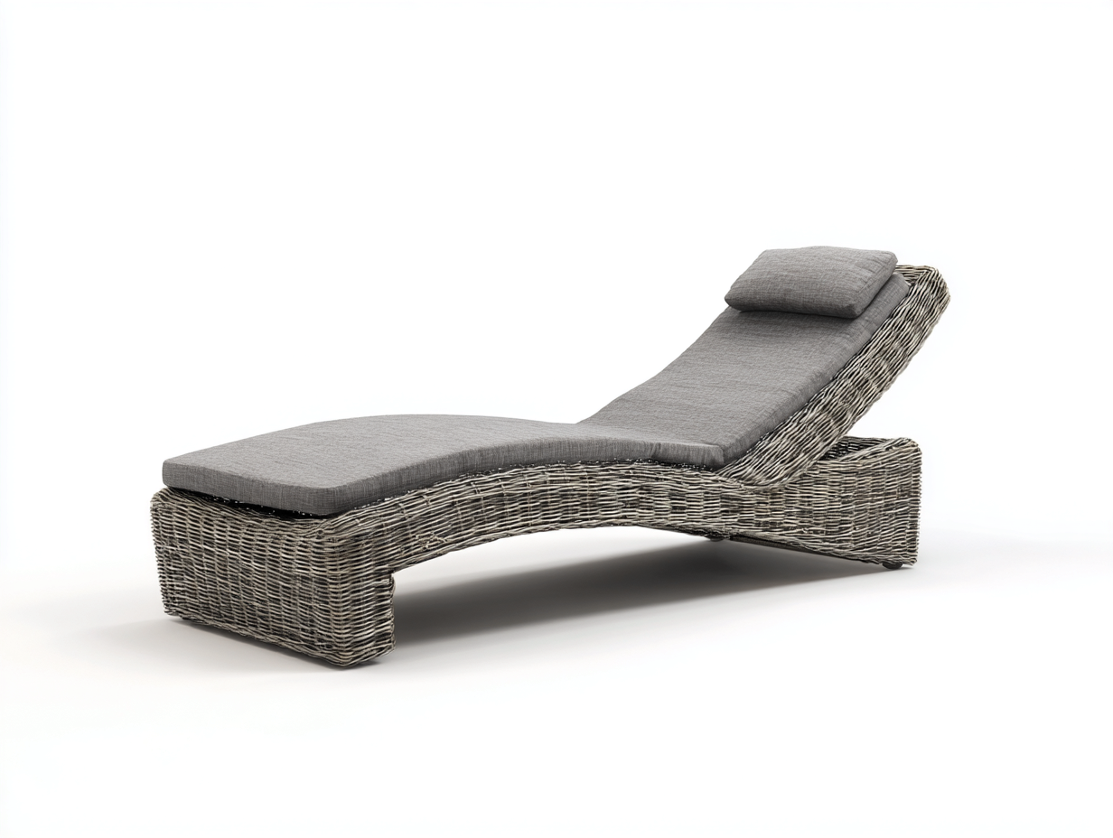 Tumbonas de ratán 188x68x70 cm - gris y antracita - diseño ergonómico para jardín-Nivairoom