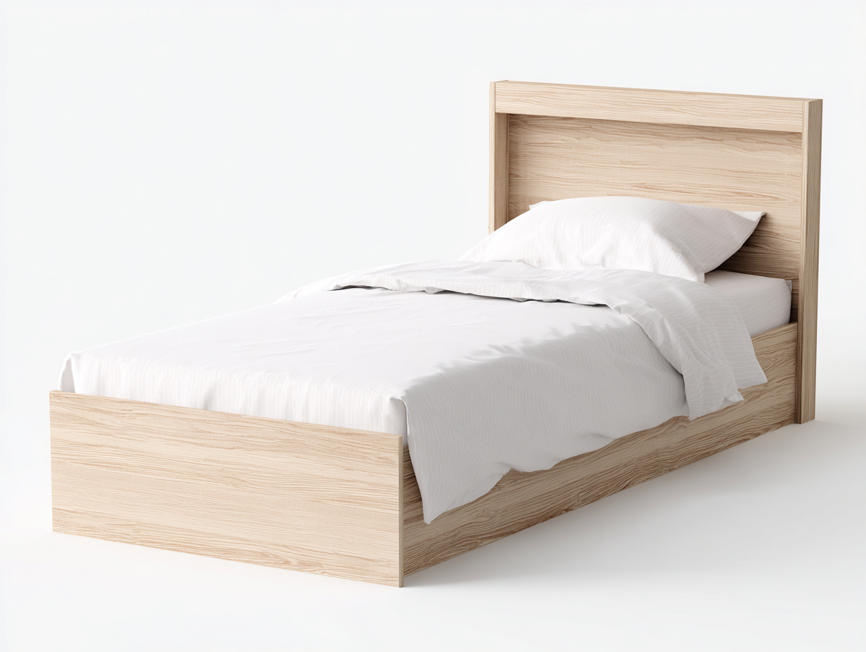 Camas individuales madera 205x100x110 cm beige - estilo moderno funcional-Nivairoom