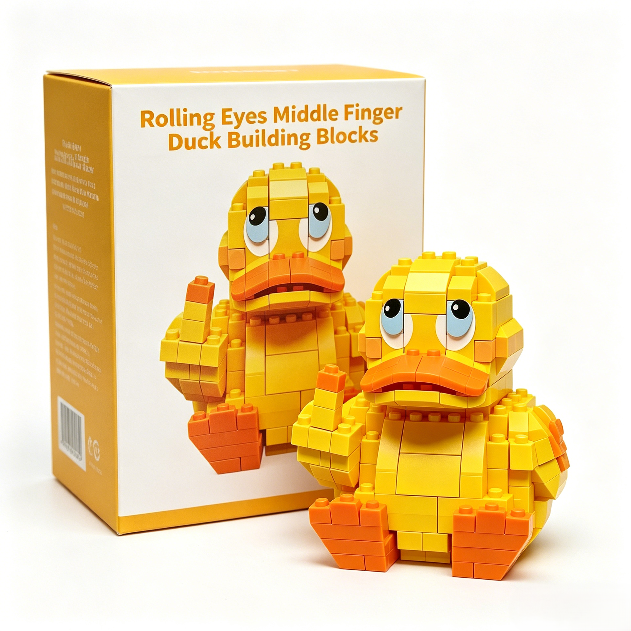 Rolling Eyes Middle Finger Duck Building Blocks