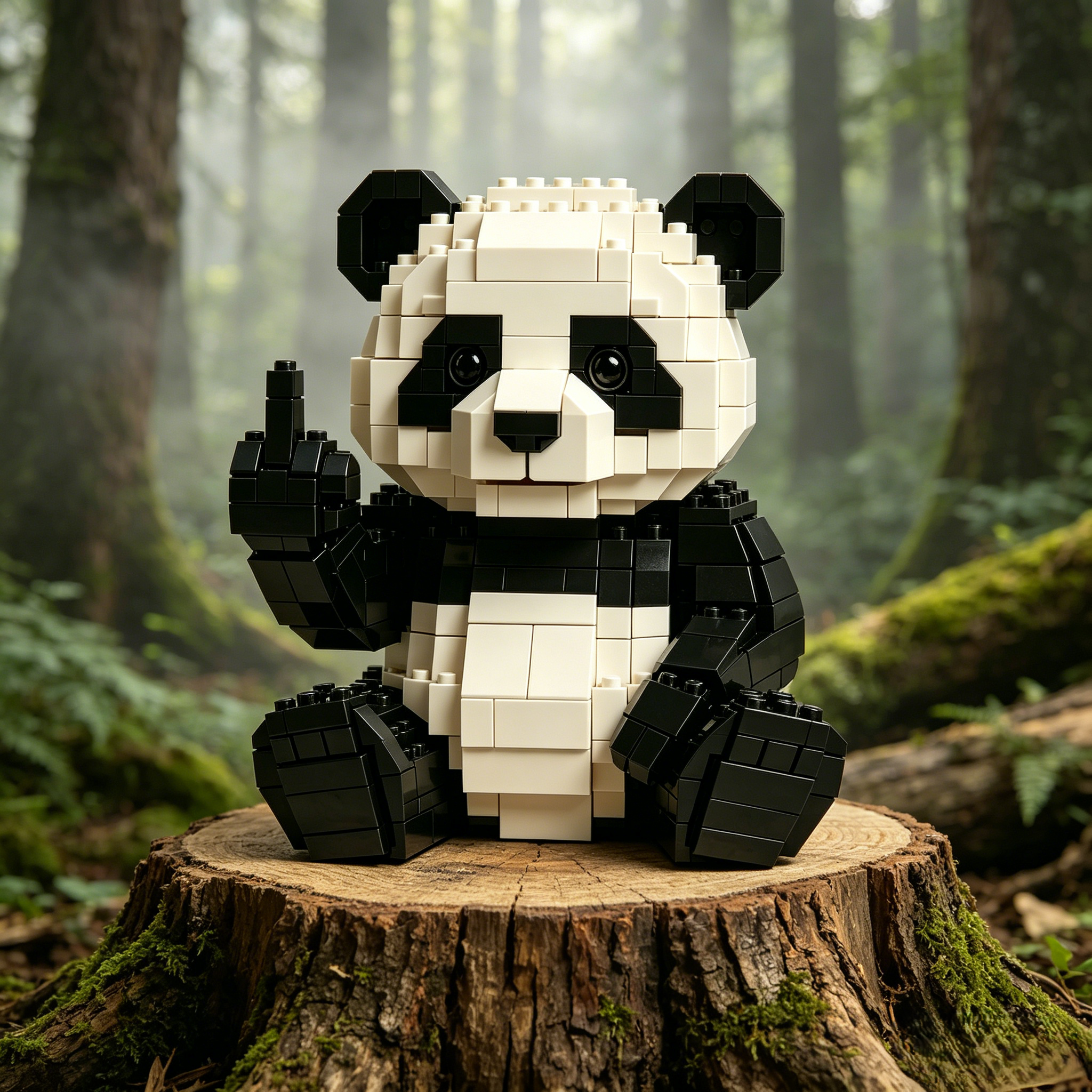 Sarcastic Panda Brick Building Set