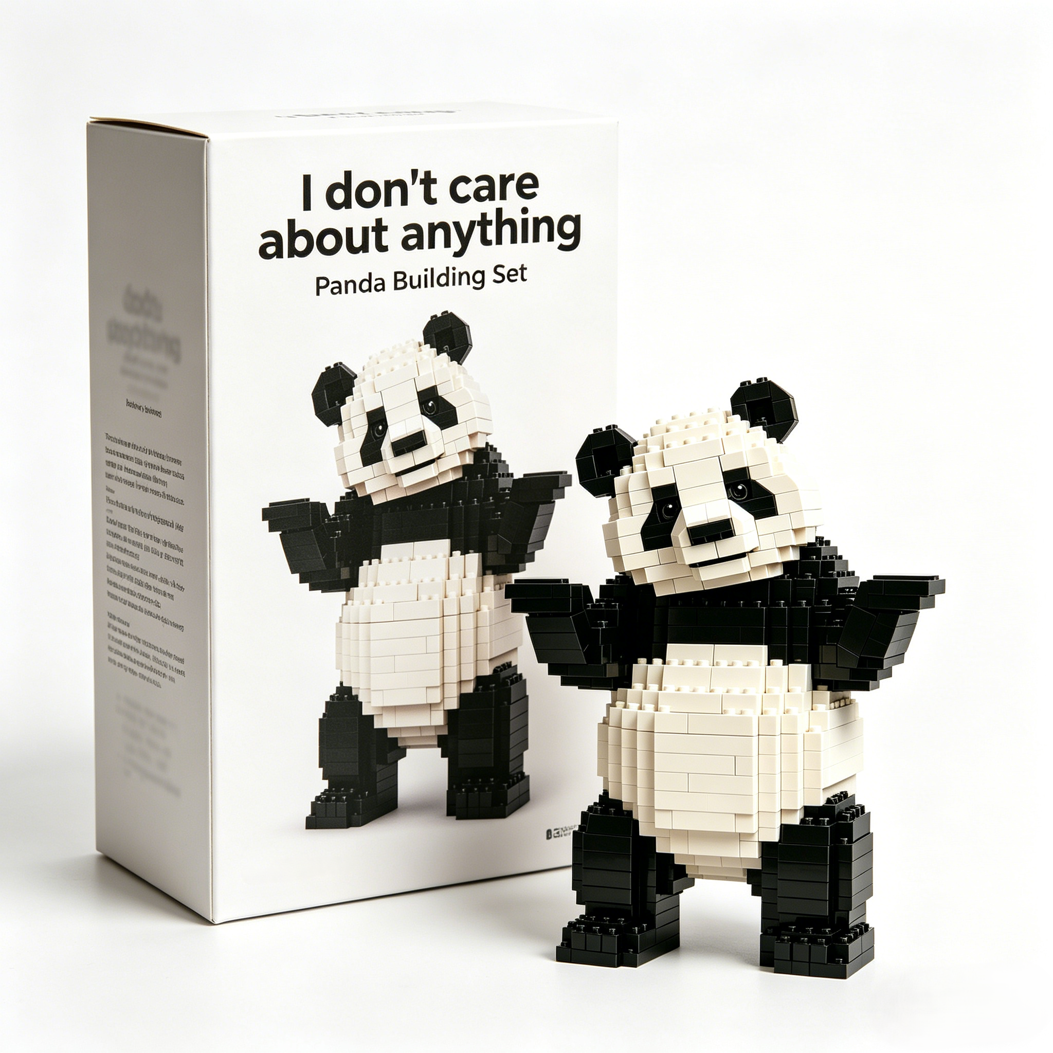 "I don't care about anything" Panda Building Set
