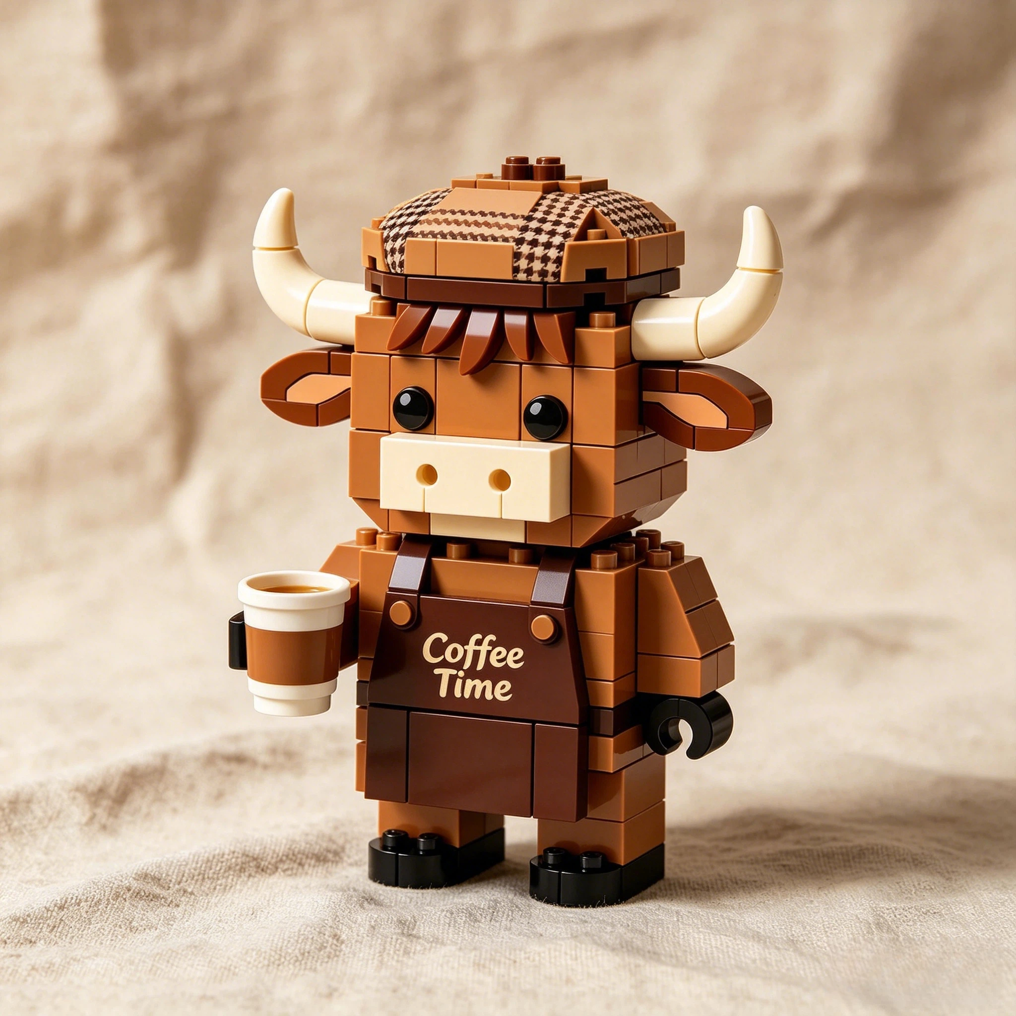 Coffee Time Highland Cow Brick Set | Barista Edition☕