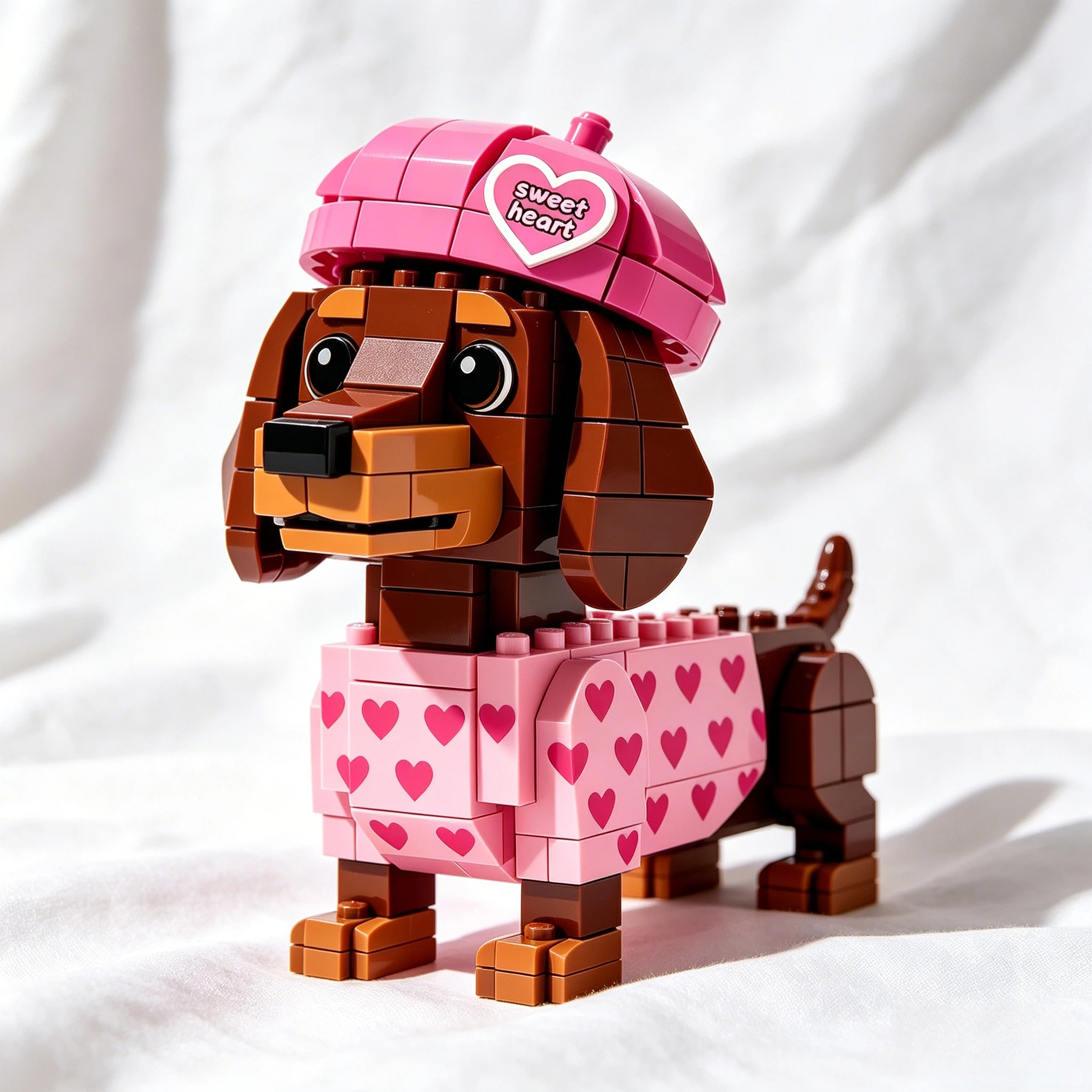 Sweetheart Pink Dachshund Building Block Set 🩷