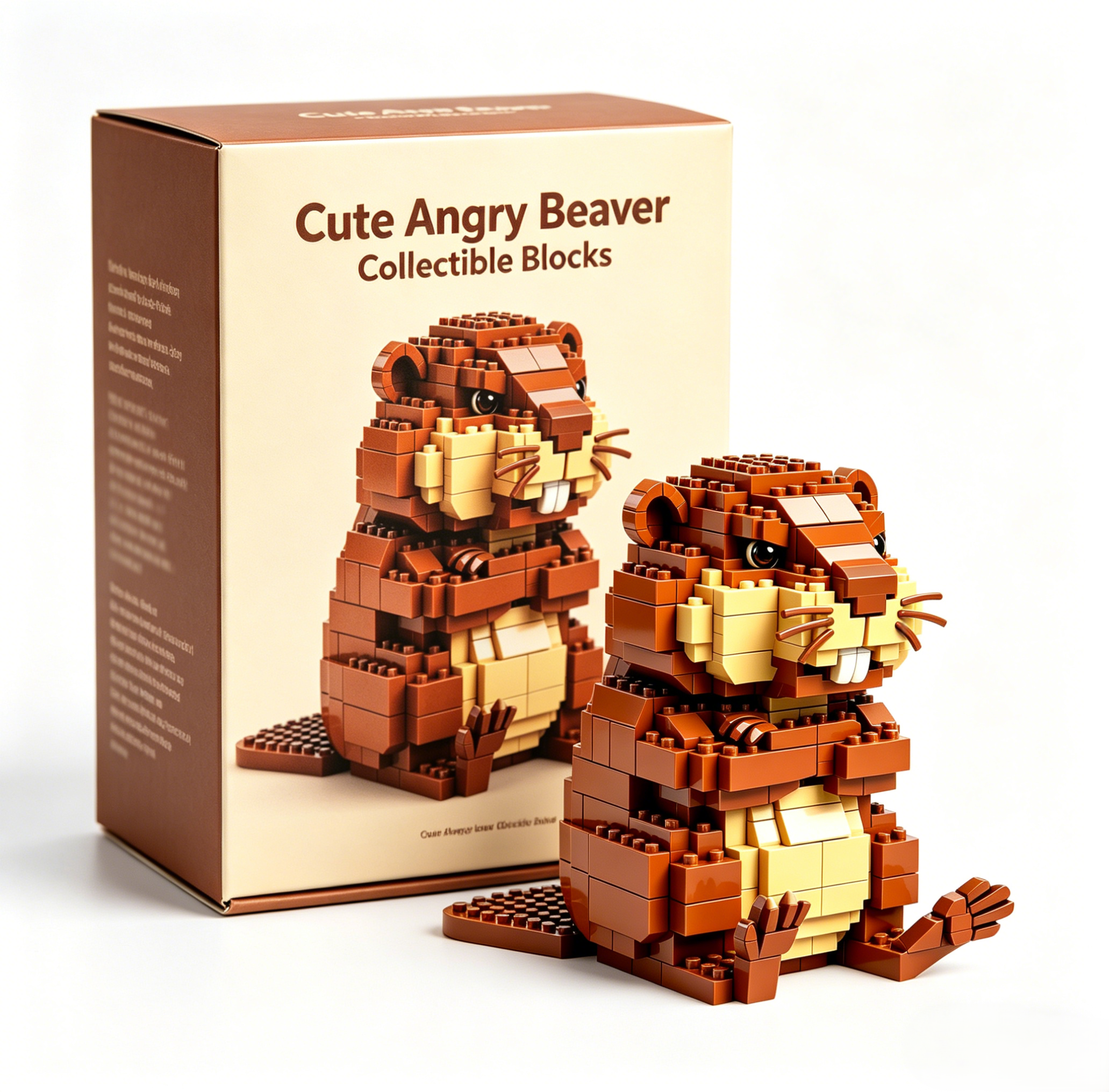 Cute Angry Beaver Collectible Blocks