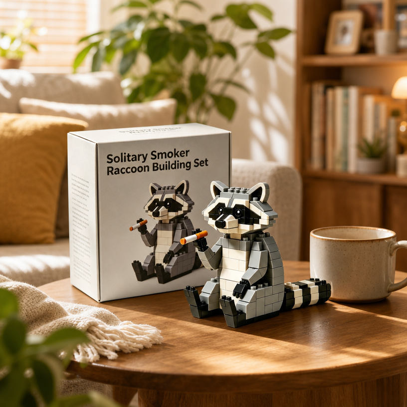 Solitary Smoker Raccoon Building Set