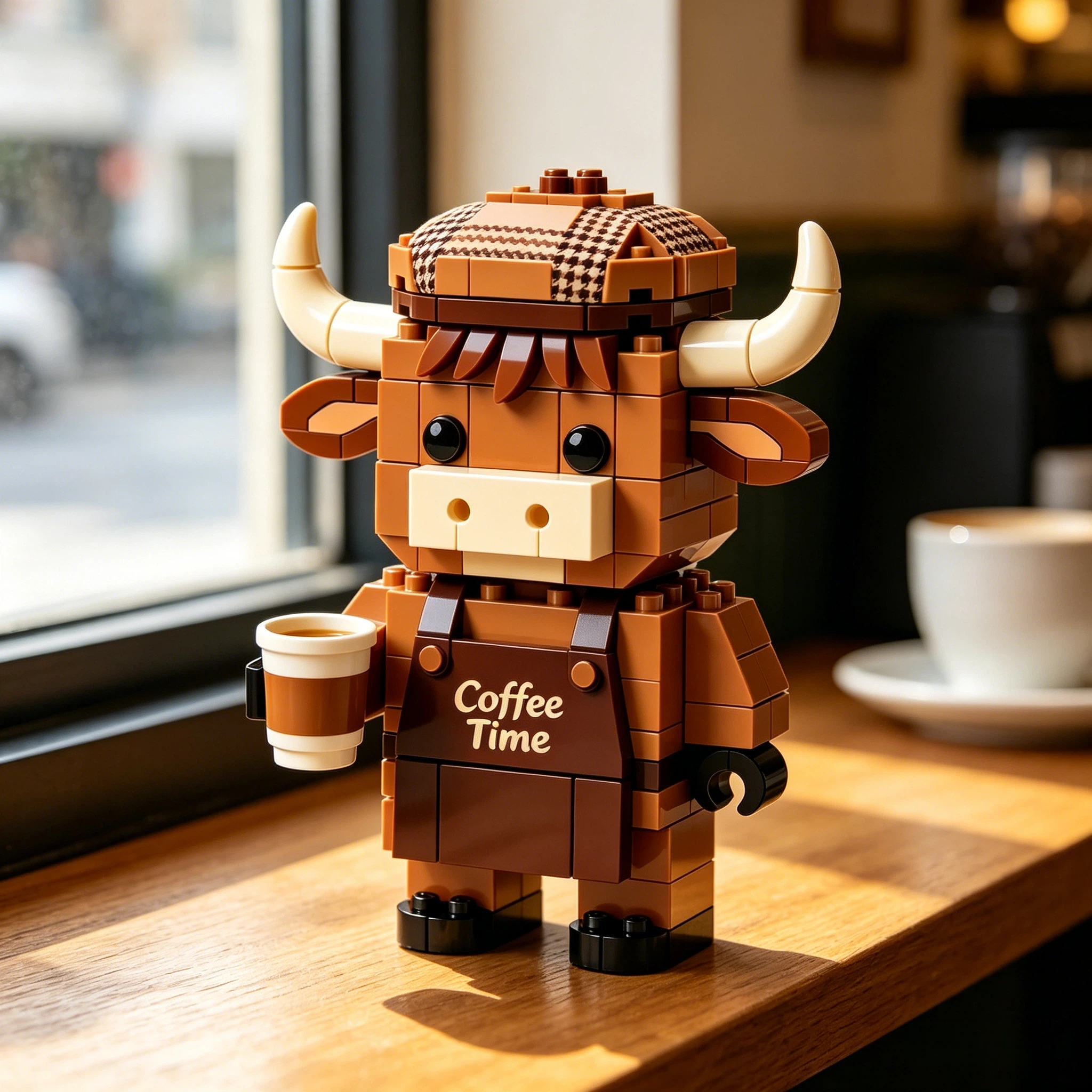 Coffee Time Highland Cow Brick Set | Barista Edition☕