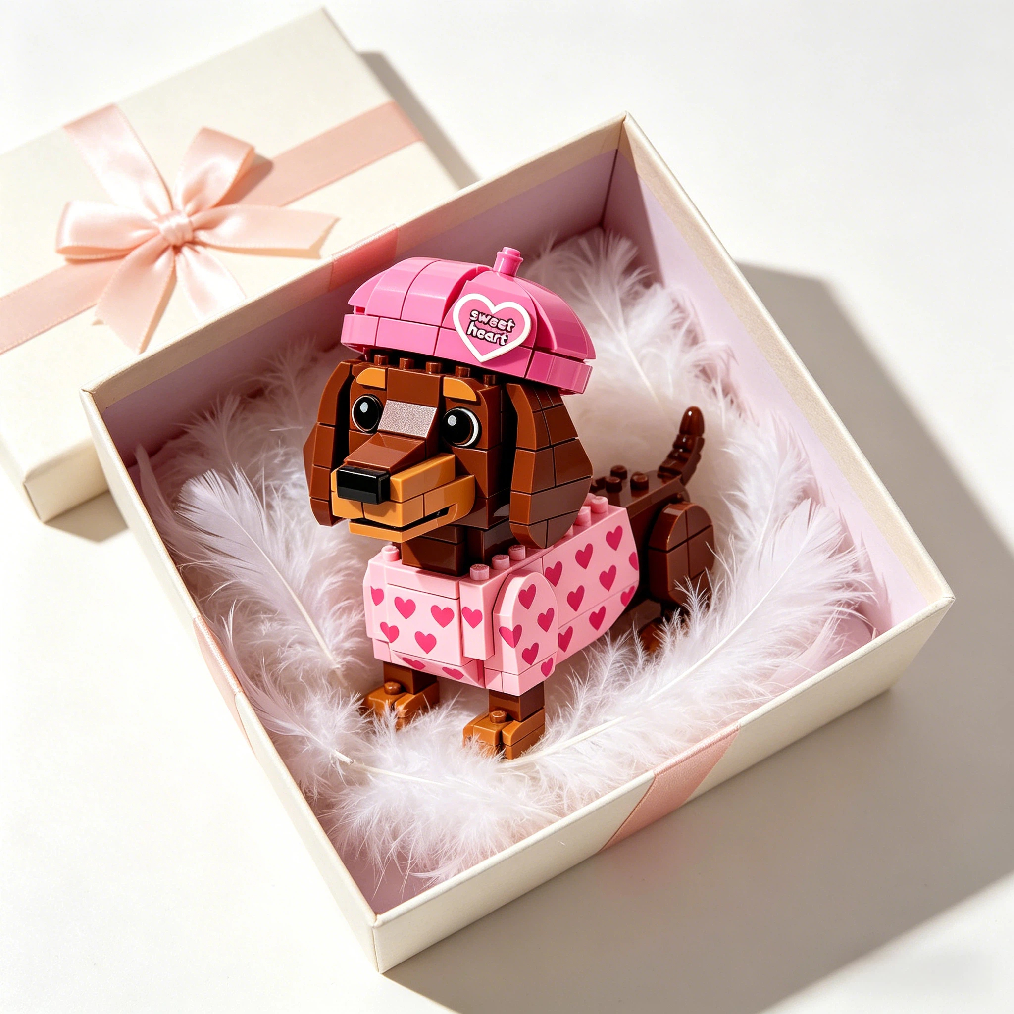 Sweetheart Pink Dachshund Building Block Set 🩷