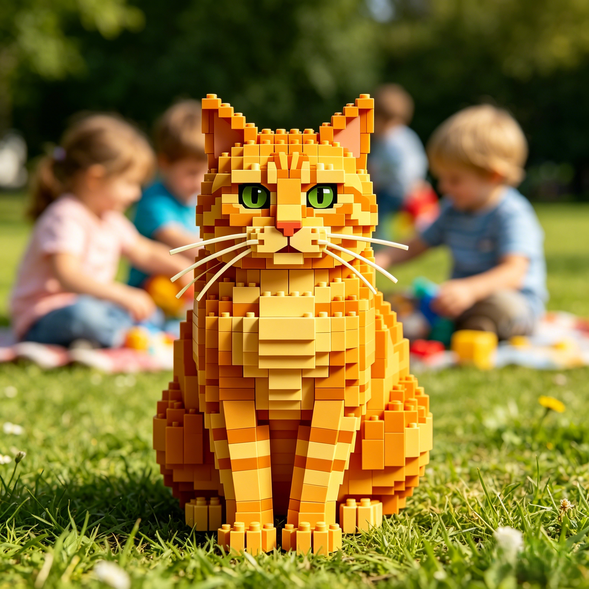 Ginger Cat Building Blocks Set