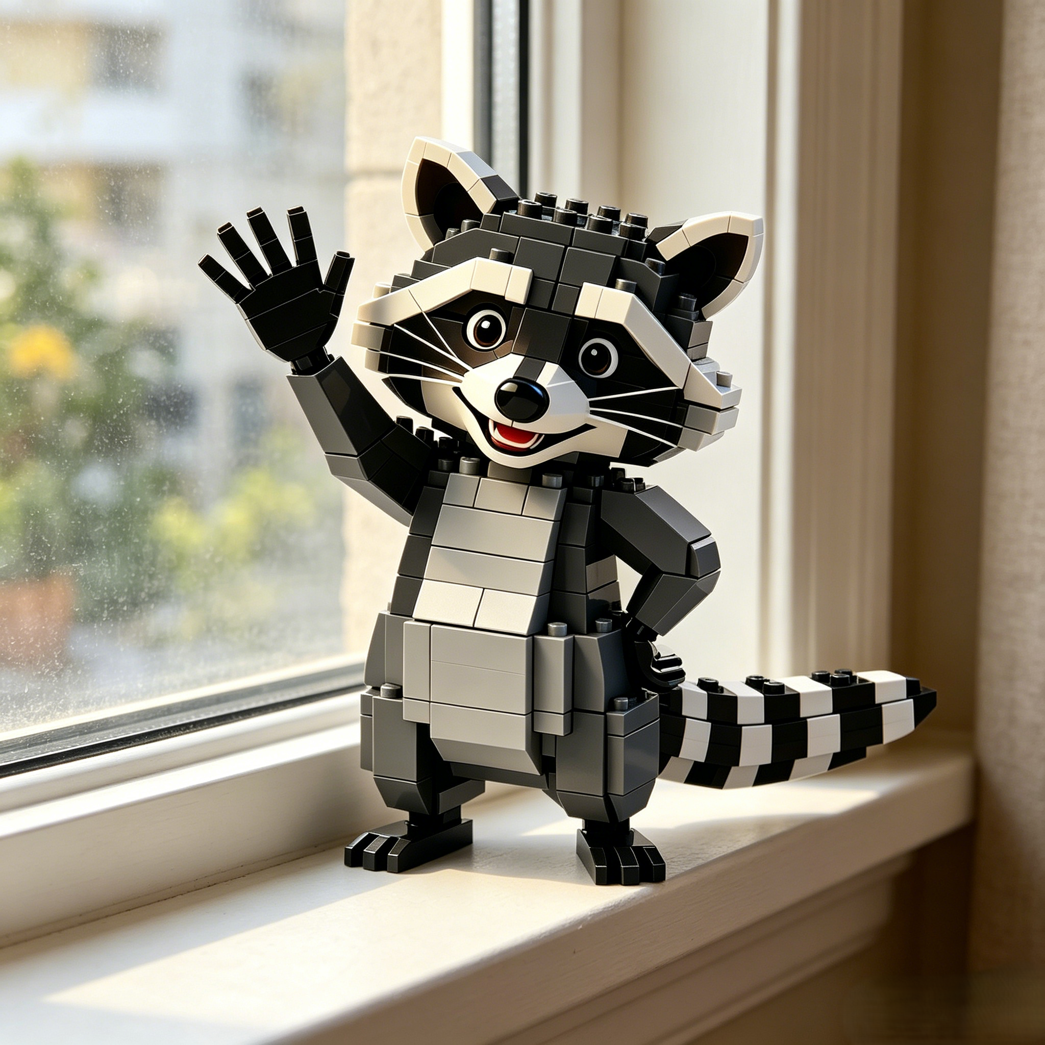 “Hi There” Raccoon Building Set