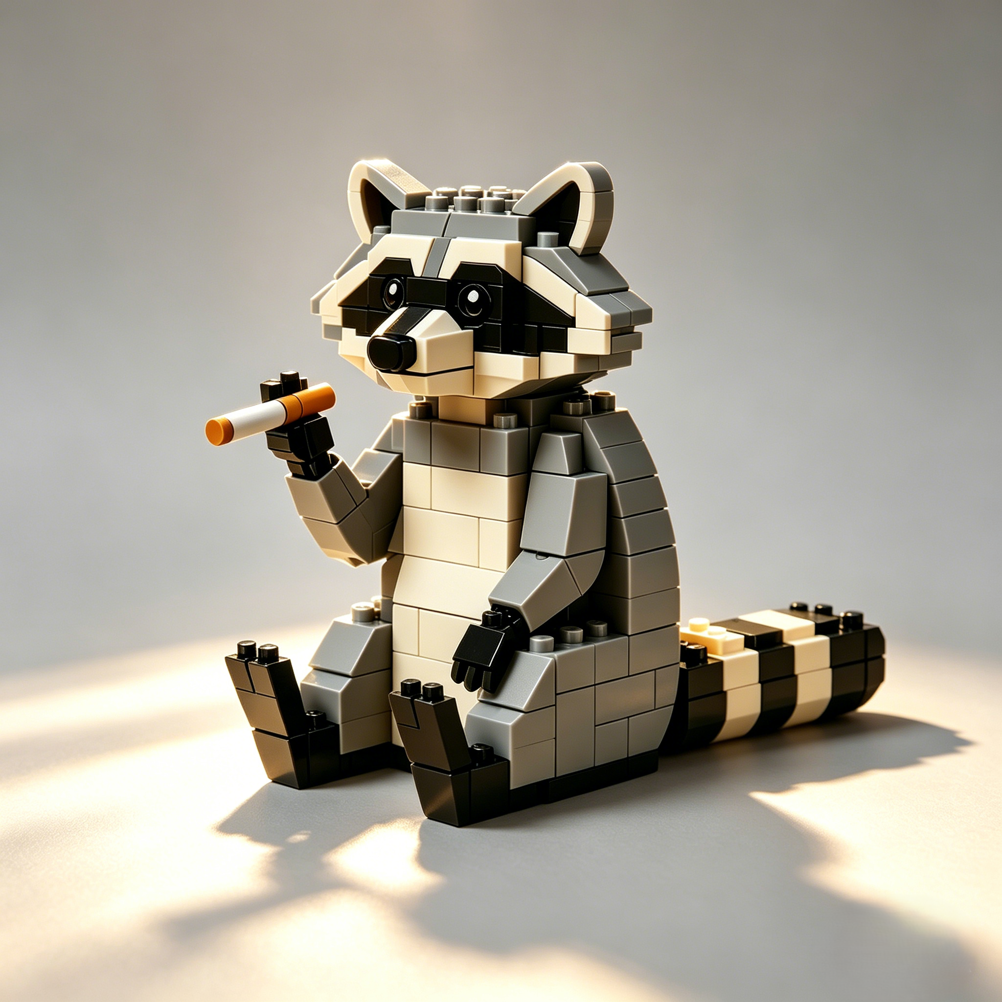 Solitary Smoker Raccoon Building Set