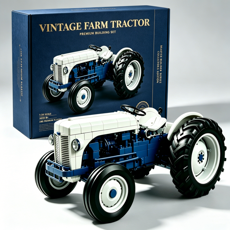 🚜Vintage farm tractor building block set – Heritage 1950s