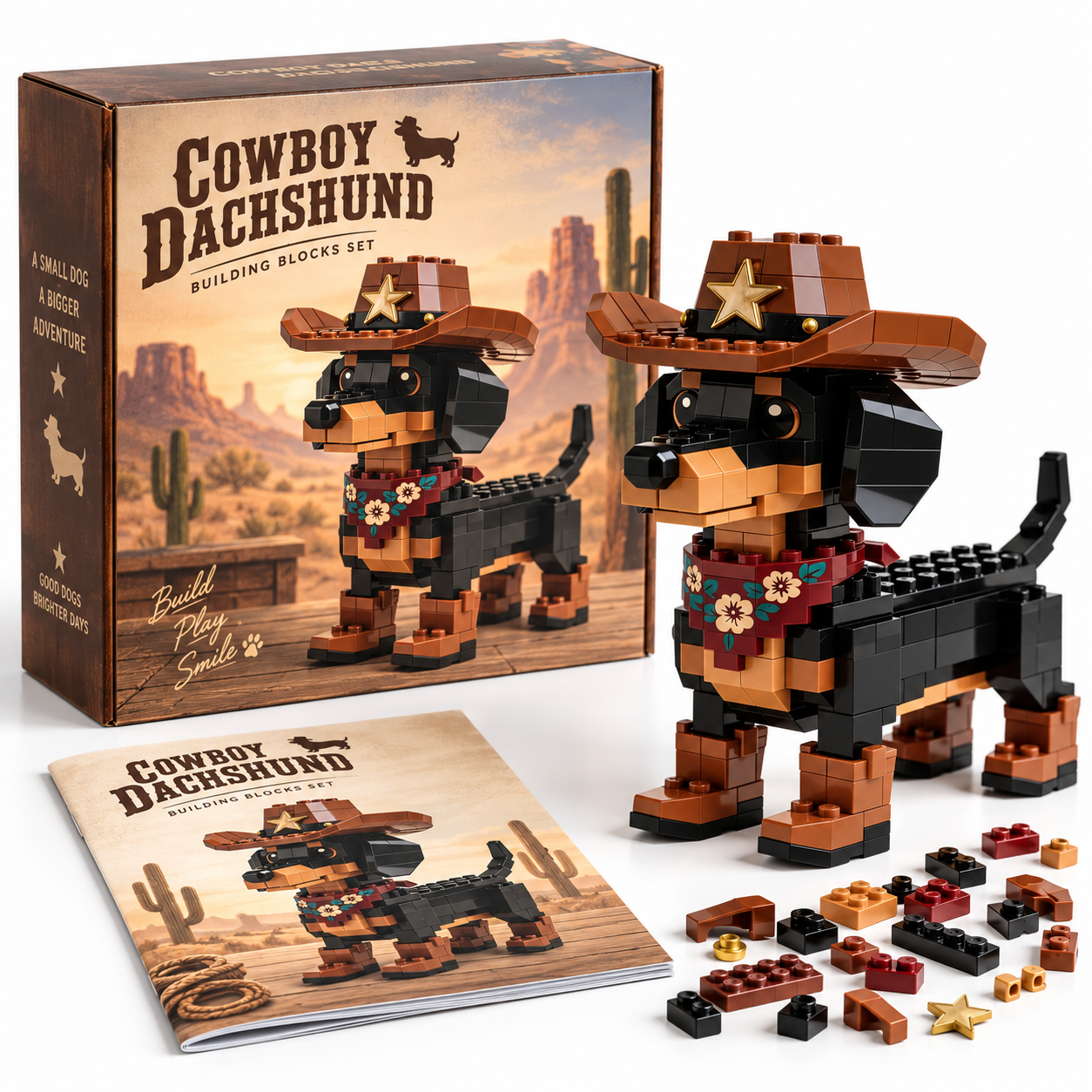 Cowboy Dachshund Building Blocks Set-Limited Edition🐶