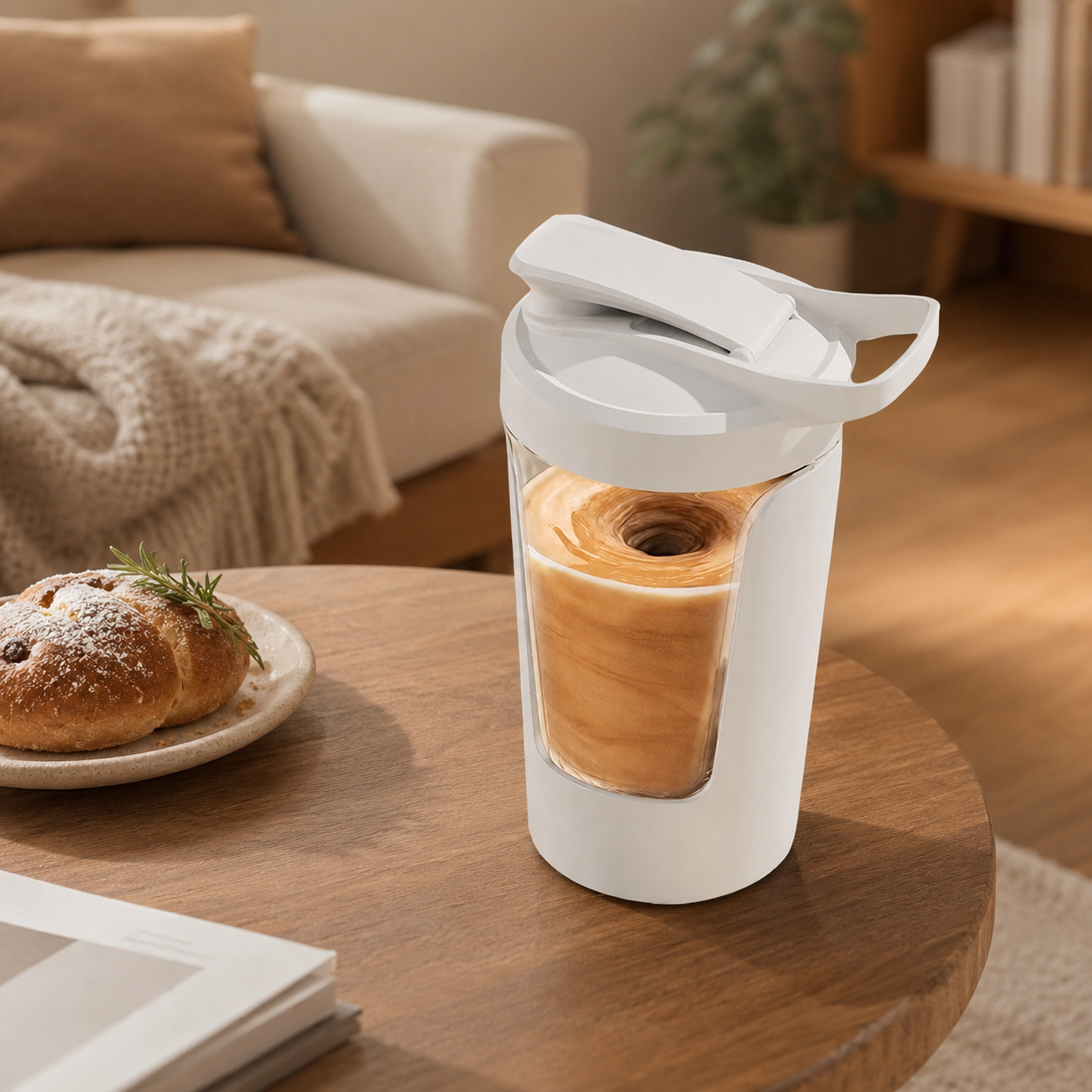Auf Lager: Wiederaufladbarer, tragbarer, vollautomatischer Tritan-Protein-Pulver-Shaker/Wasserflasche für den Outdoor-Bereich.