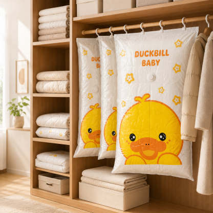 Extra große und dicke Vakuum-Kompressionsbeutel zur Aufbewahrung von Decken, Kleidung und Haushaltsgegenständen. Aufbewahrungsbeutel für Kleidung im Großhandel.