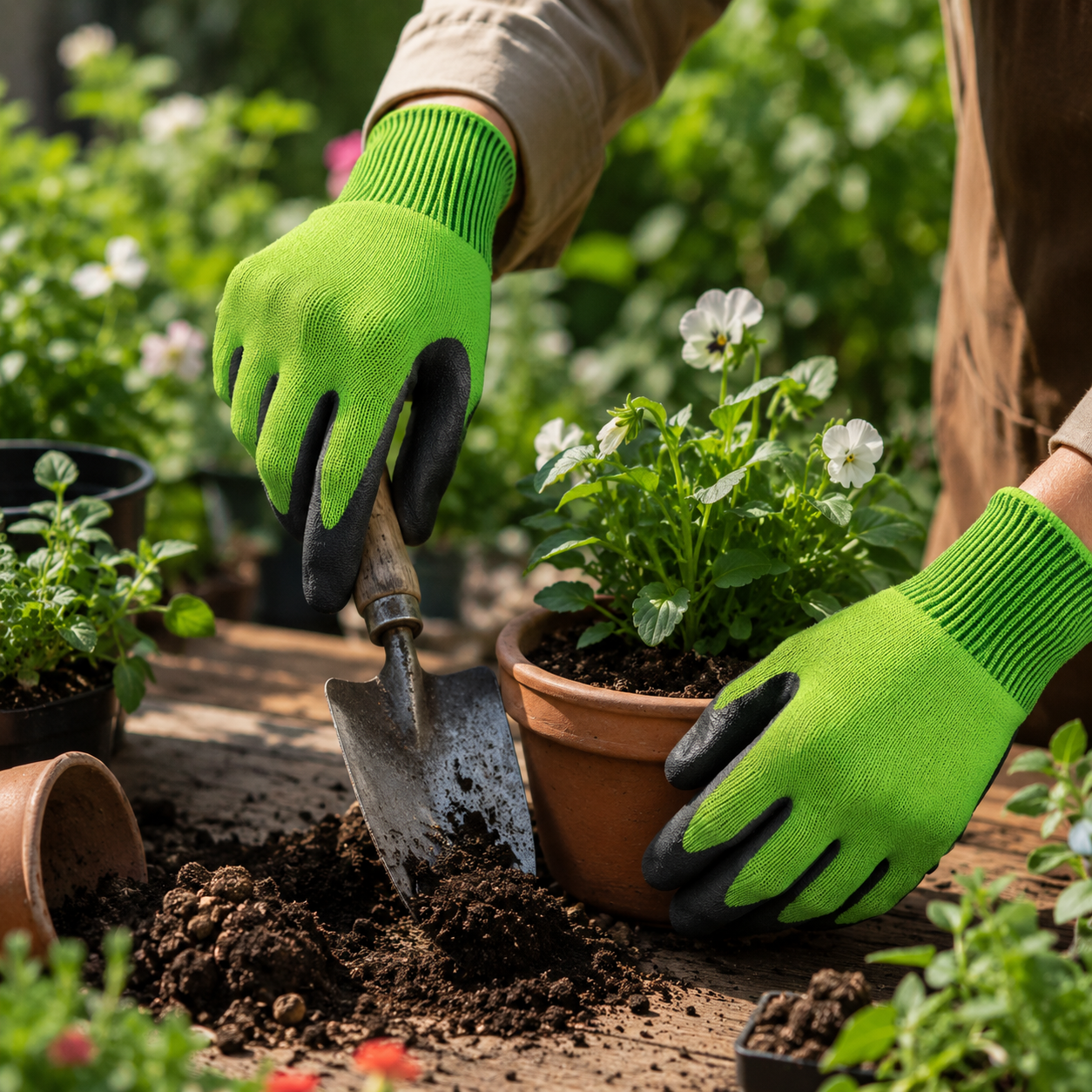 Duogeli Handschuhe WG-501 – Atmungsaktive, ölbeständige, rutschfeste Nitrilhandschuhe für allgemeine Arbeiten und Gartenarbeit