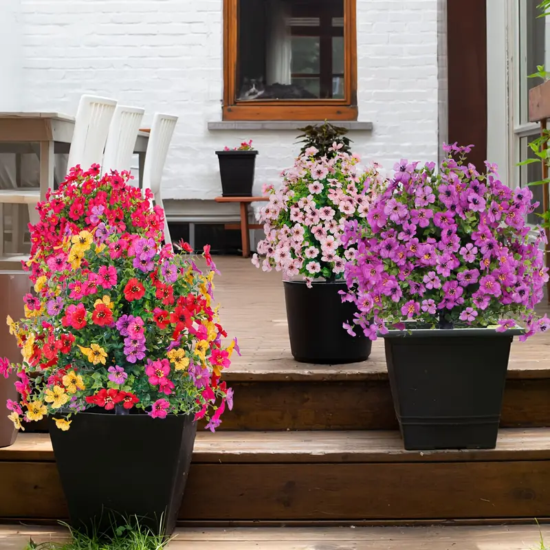 Artificial Violet Bouquet Plant with Ground Nails