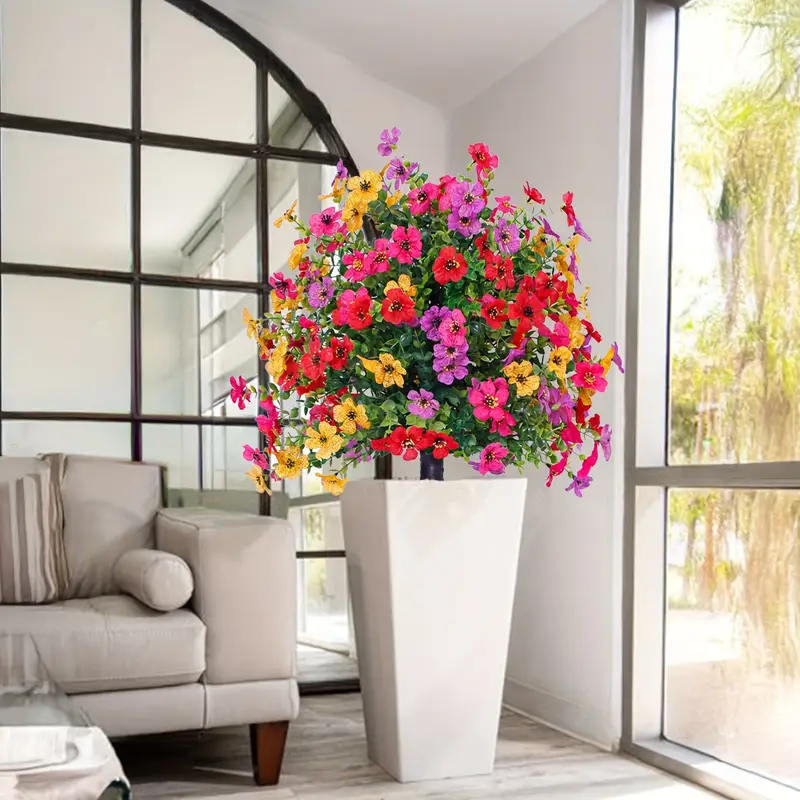 Artificial Violet Bouquet Plant with Ground Nails