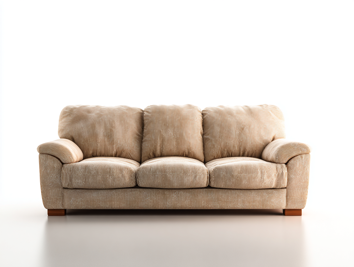 Sofás 3 plazas tela de pana 205x92x88 cm beige diseño acogedor-Paroraliving