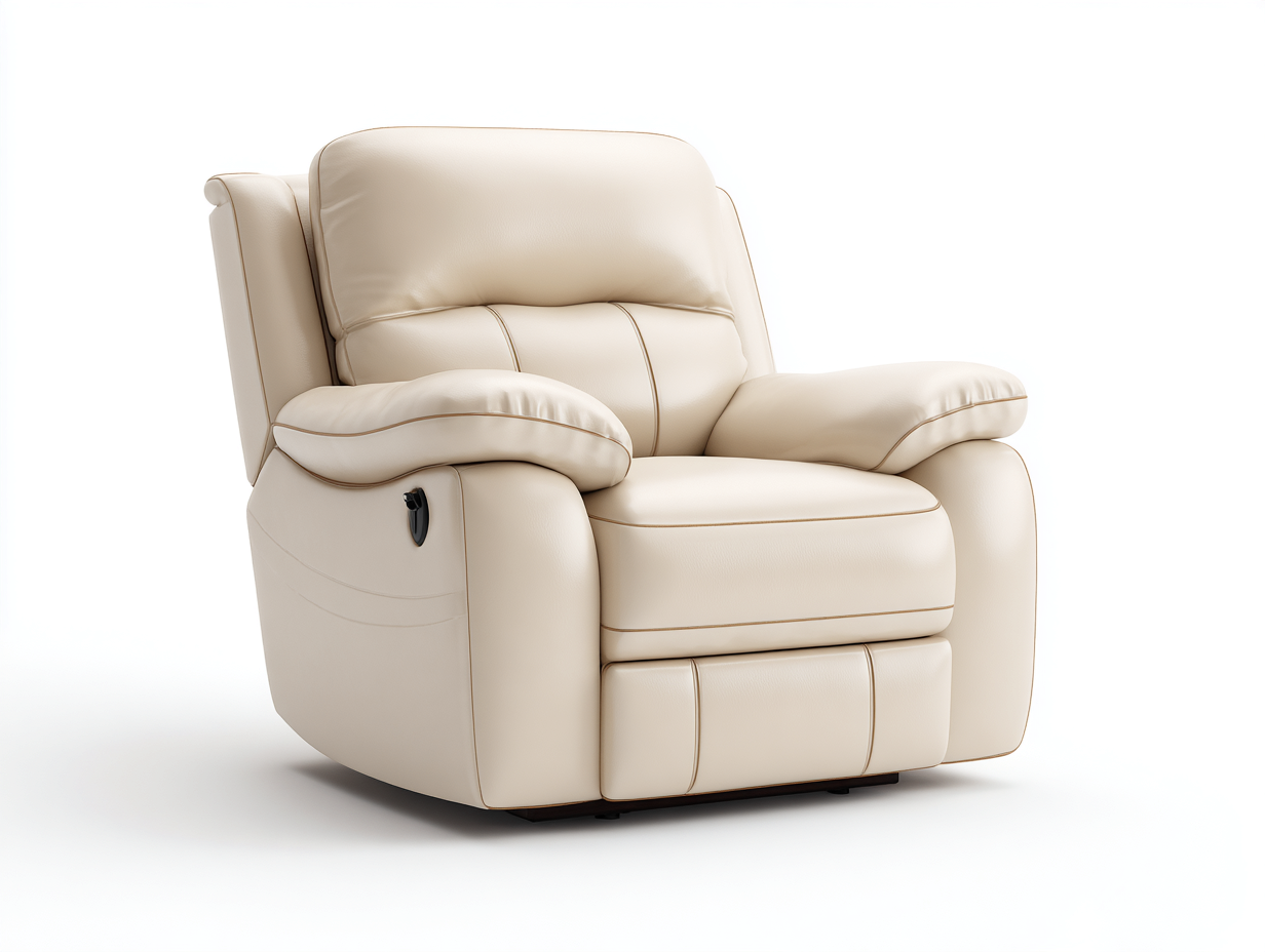 Sillones reclinables cuero sintético 94x99x106 cm beige acolchado ergonómico-Paroraliving