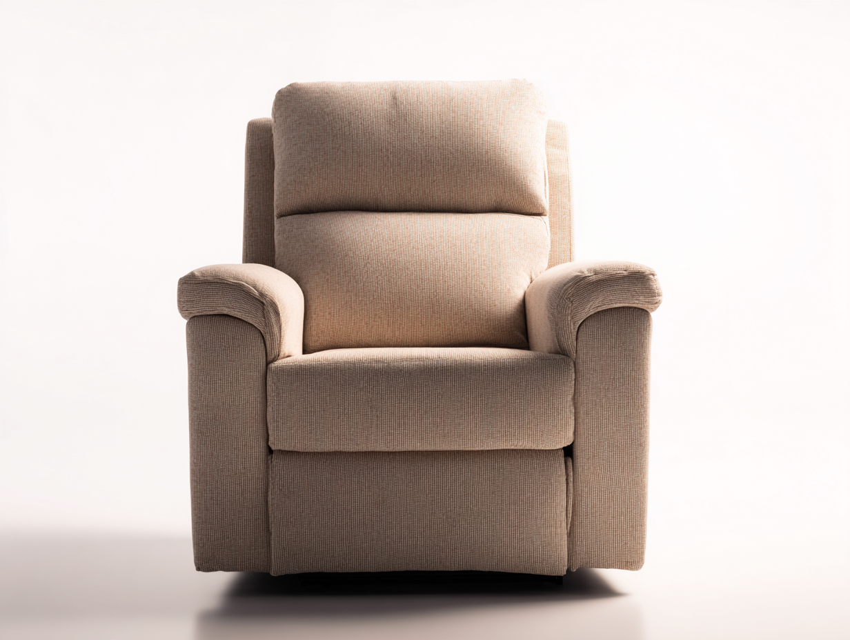 Sillones reclinables 95x90x100 cm tela beige con reposabrazos acolchados - diseño cómodo para salón-Paroraliving