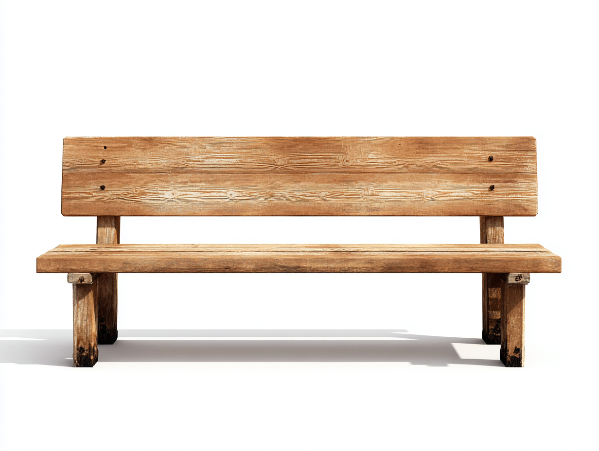 Banco de jardín 150x50x85 cm en madera maciza marrón - respaldo alto - diseño rústico para exterior-Paroraliving