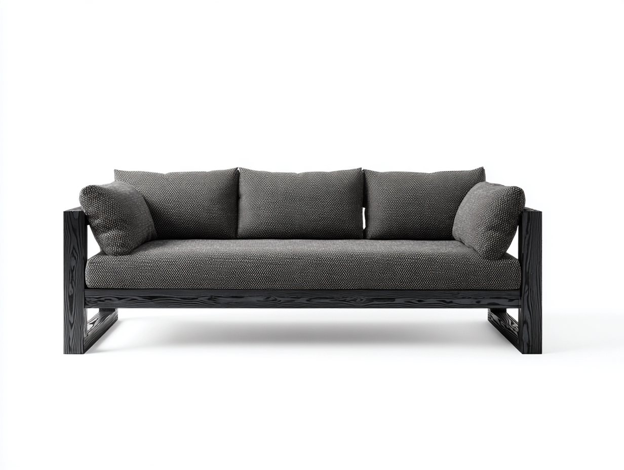 Sofás 3 plazas tela 218x86x80 cm gris oscuro diseño minimalista-Paroraliving