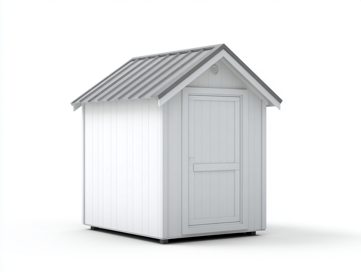 Caseta de jardín 170x120x210 cm en madera de ingeniería blanca y gris - 1 puerta - tejado a dos aguas para exterior-Paroraliving