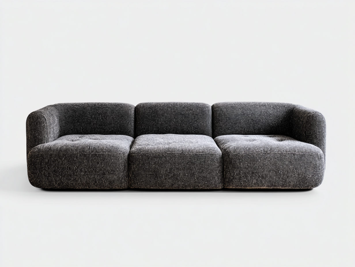 Sofás 3 plazas de tela 220x92x70 cm gris oscuro - diseño moderno para salón-Paroraliving