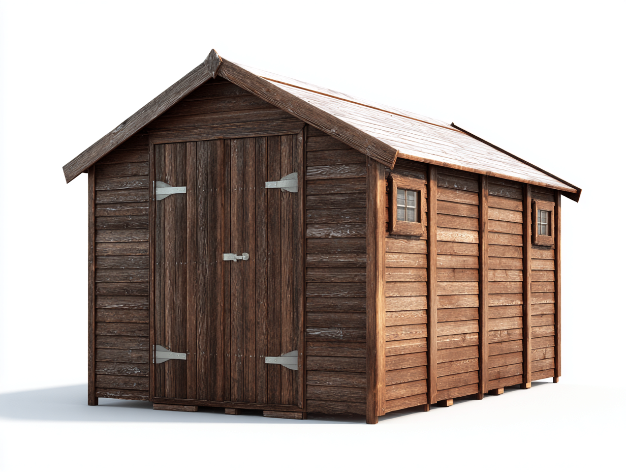 Casetas de jardín de madera 320x200x230 cm marrón - diseño rústico exterior con 2 puertas-Paroraliving