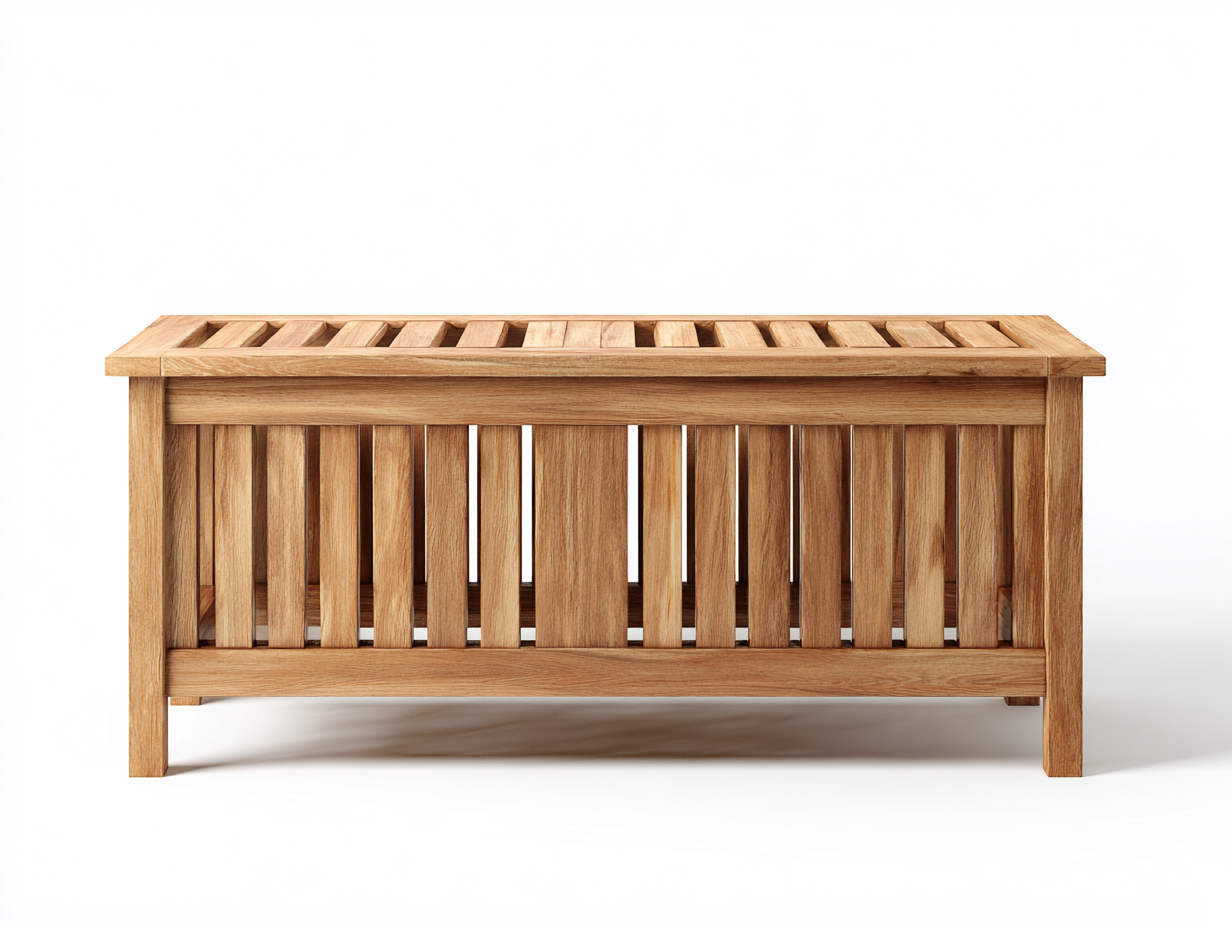 Banco de jardín 120x45x45 cm en madera maciza marrón - diseño de listones para exterior-Paroraliving