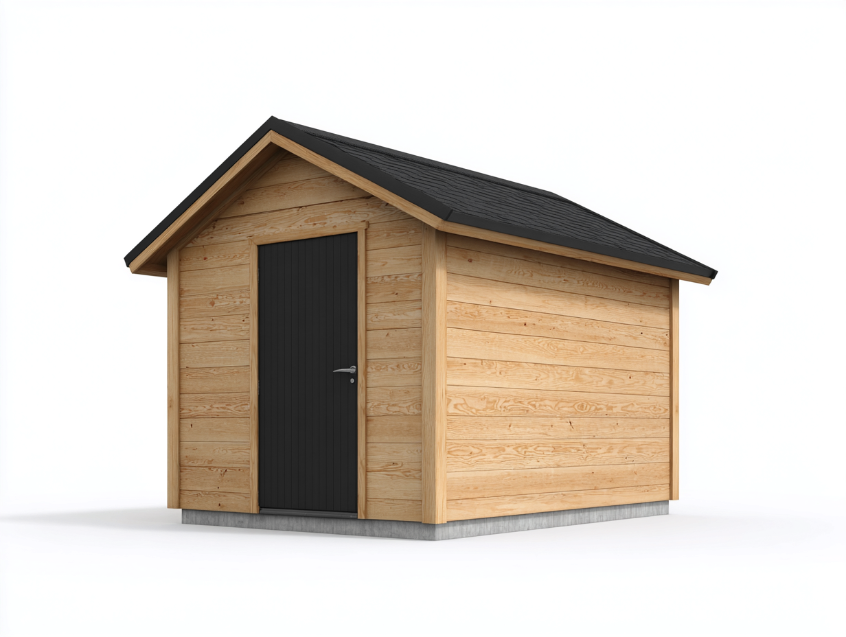 Casetas de jardín 240x200x230 cm - madera marrón con puerta negra - diseño rústico para exterior-Paroraliving
