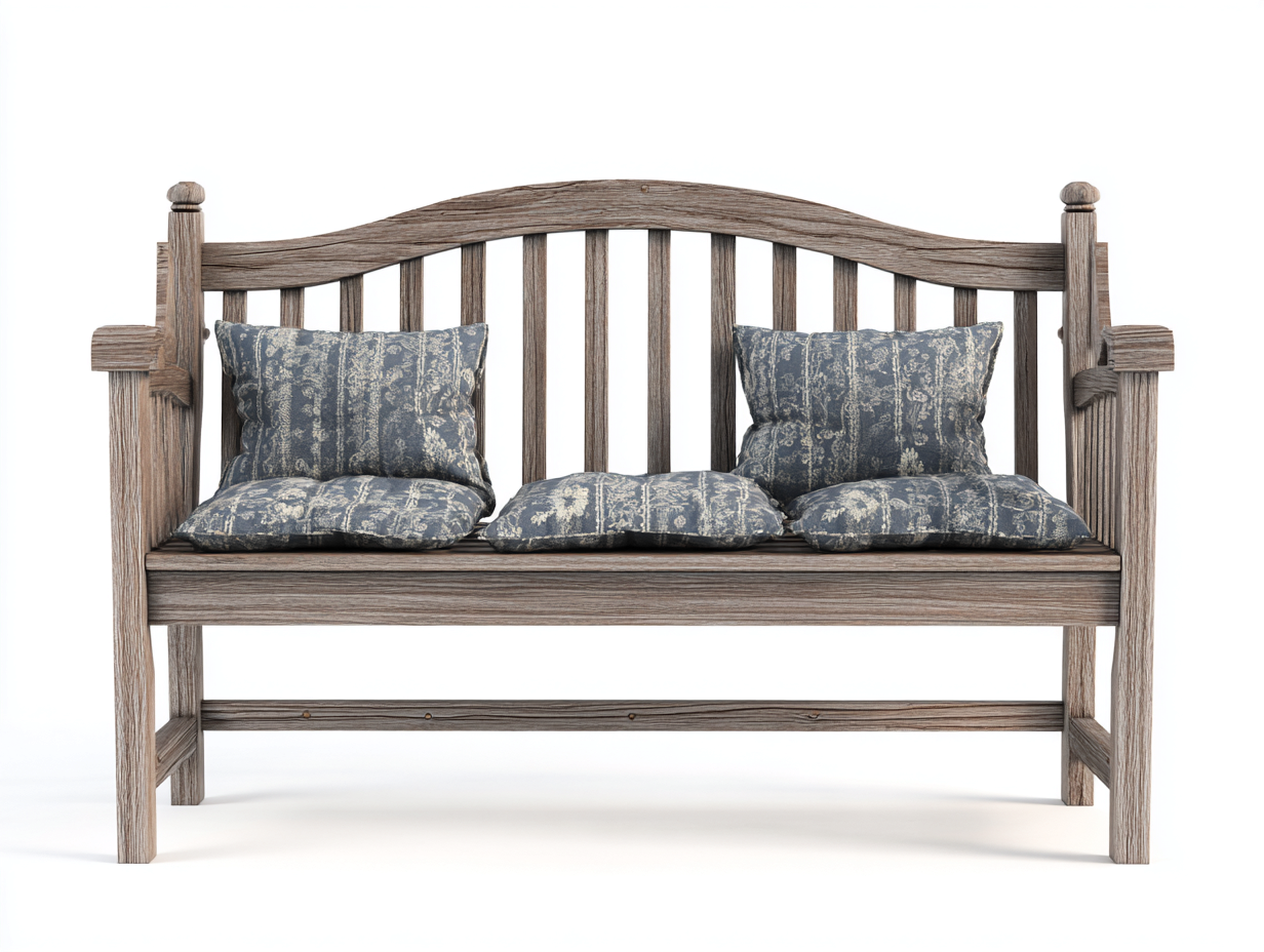 Bancos de jardín madera 155x65x92 cm gris-azul diseño rústico-Paroraliving