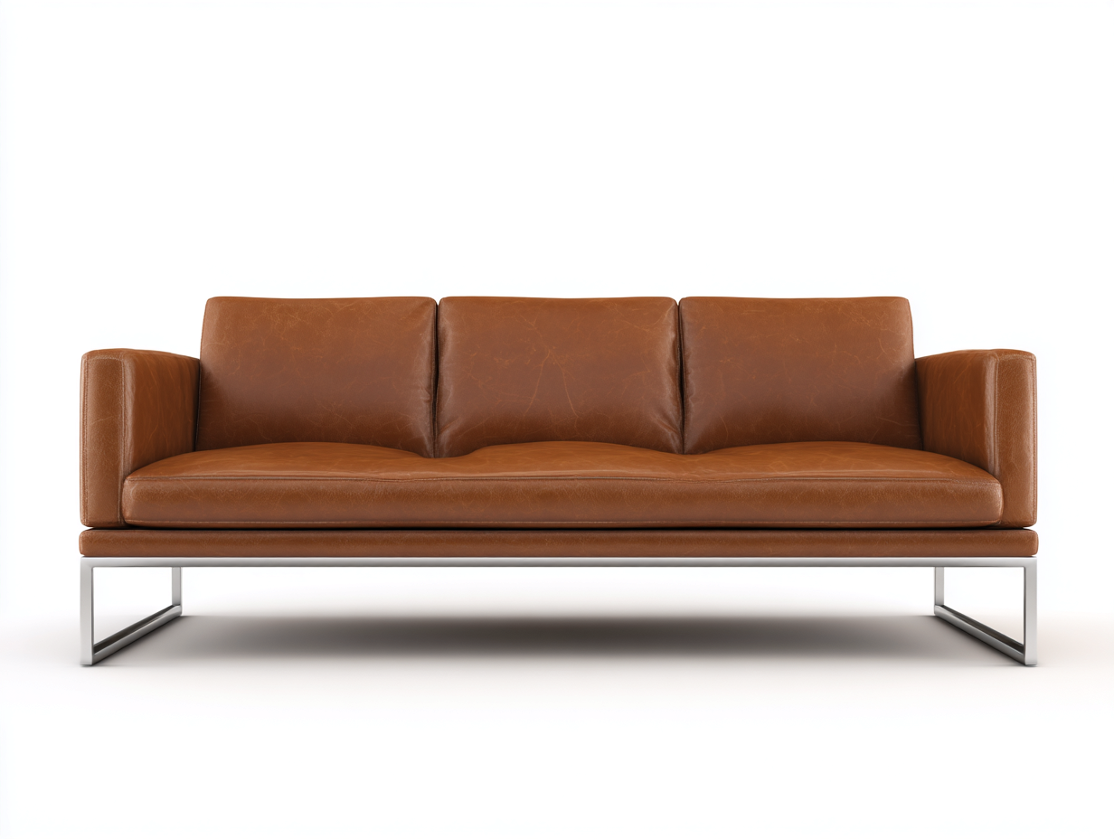 Sofás 3 plazas cuero sintético 210x85x78 cm marrón diseño moderno-Paroraliving