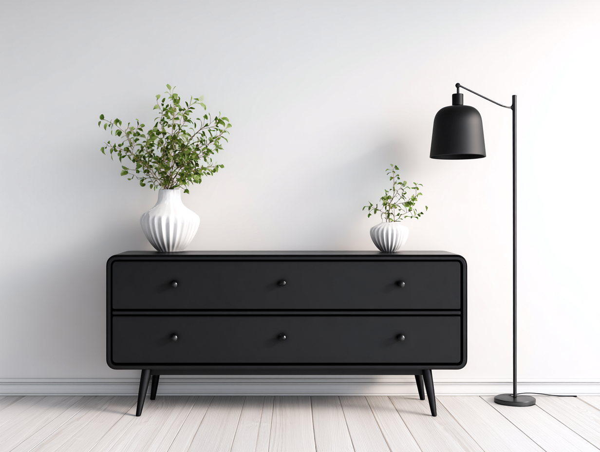 Mueble recibidor madera 170x42x78 cm negro almacenamiento moderno-Paroraliving