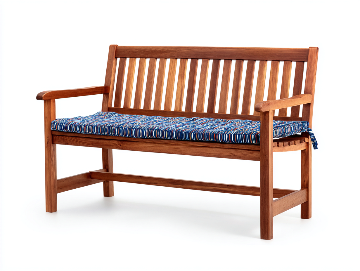 Bancos de jardín 150x58x88 cm - madera marrón con asiento multicolor - diseño clásico para exterior-Paroraliving