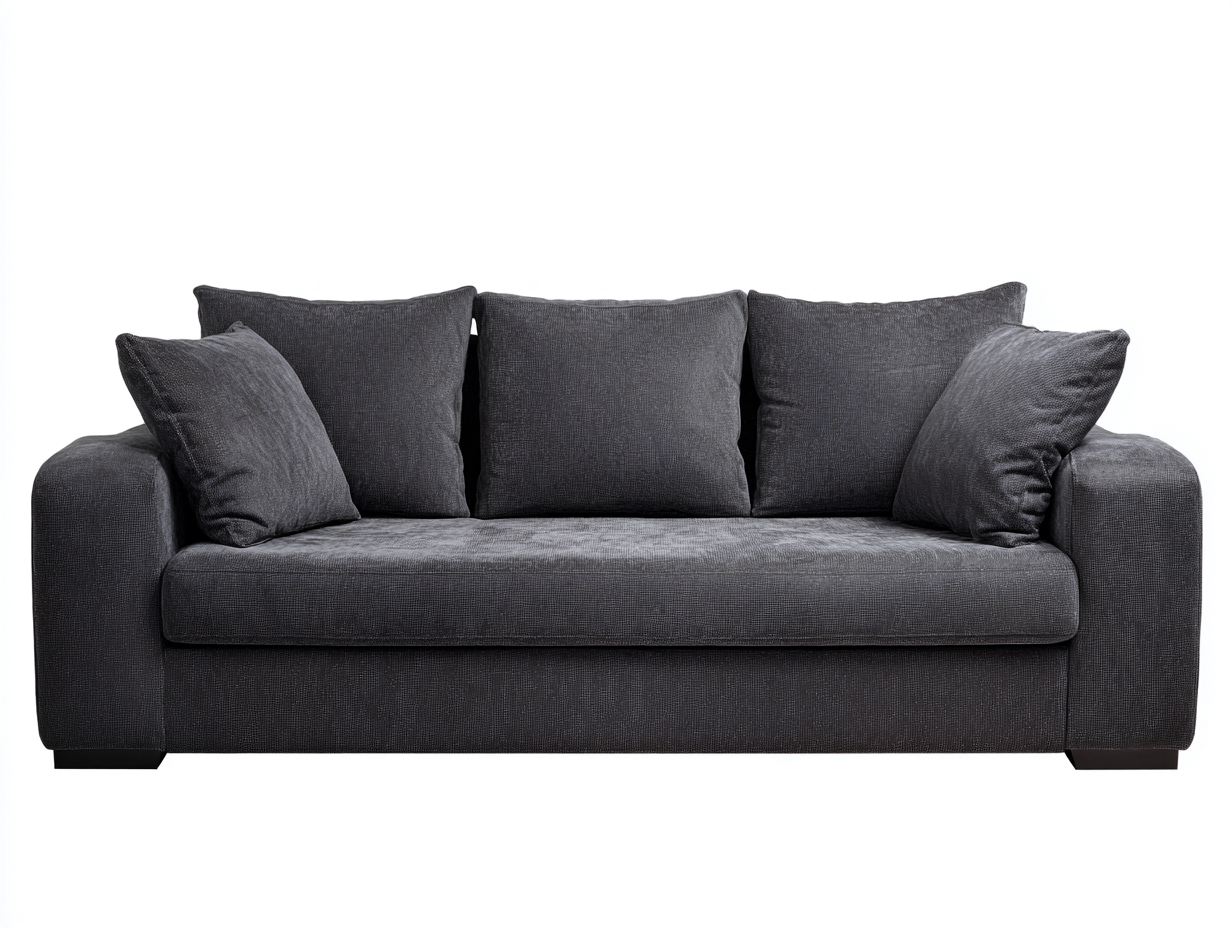 Sofás 3 plazas tela 208x92x84 cm gris oscuro diseño moderno-Paroraliving