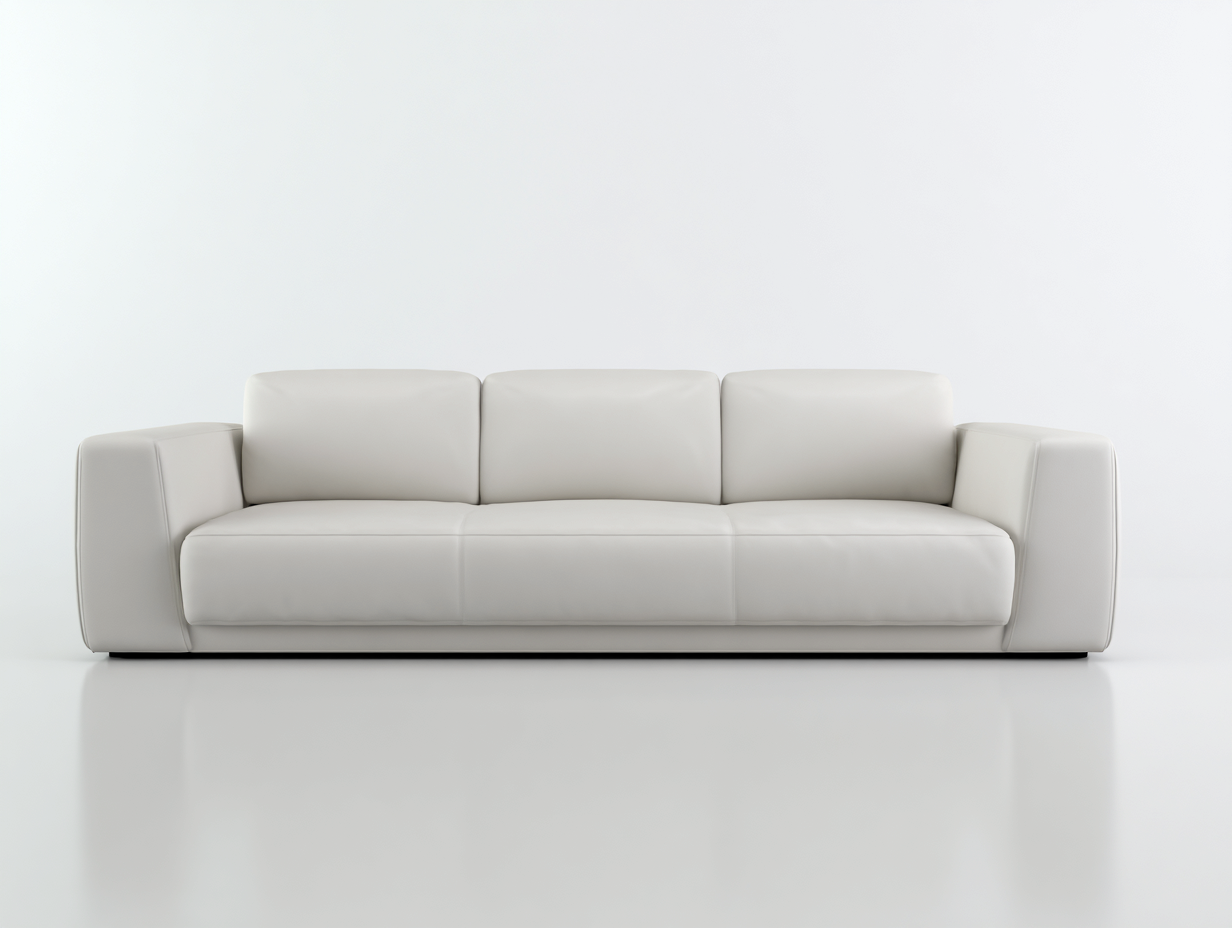 Sofás 3 plazas 230x88x76 cm - tapizado blanco con brazos anchos - diseño moderno para salón-Paroraliving