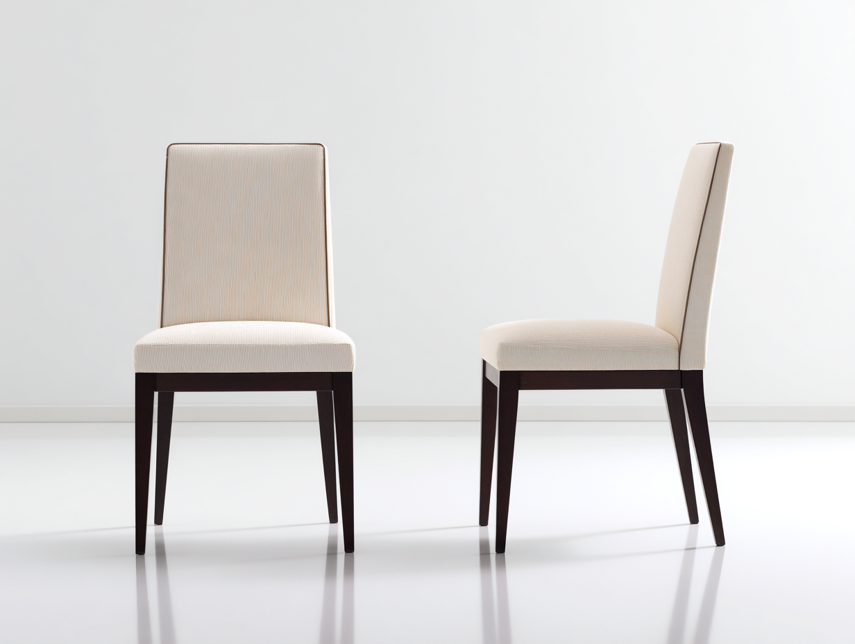 Esszimmerstühle 2er Set mit Stoffpolsterung 52 x 48 x 95 cm - Creme-Dunkelbraun - moderner Essbereich-Vilanihome