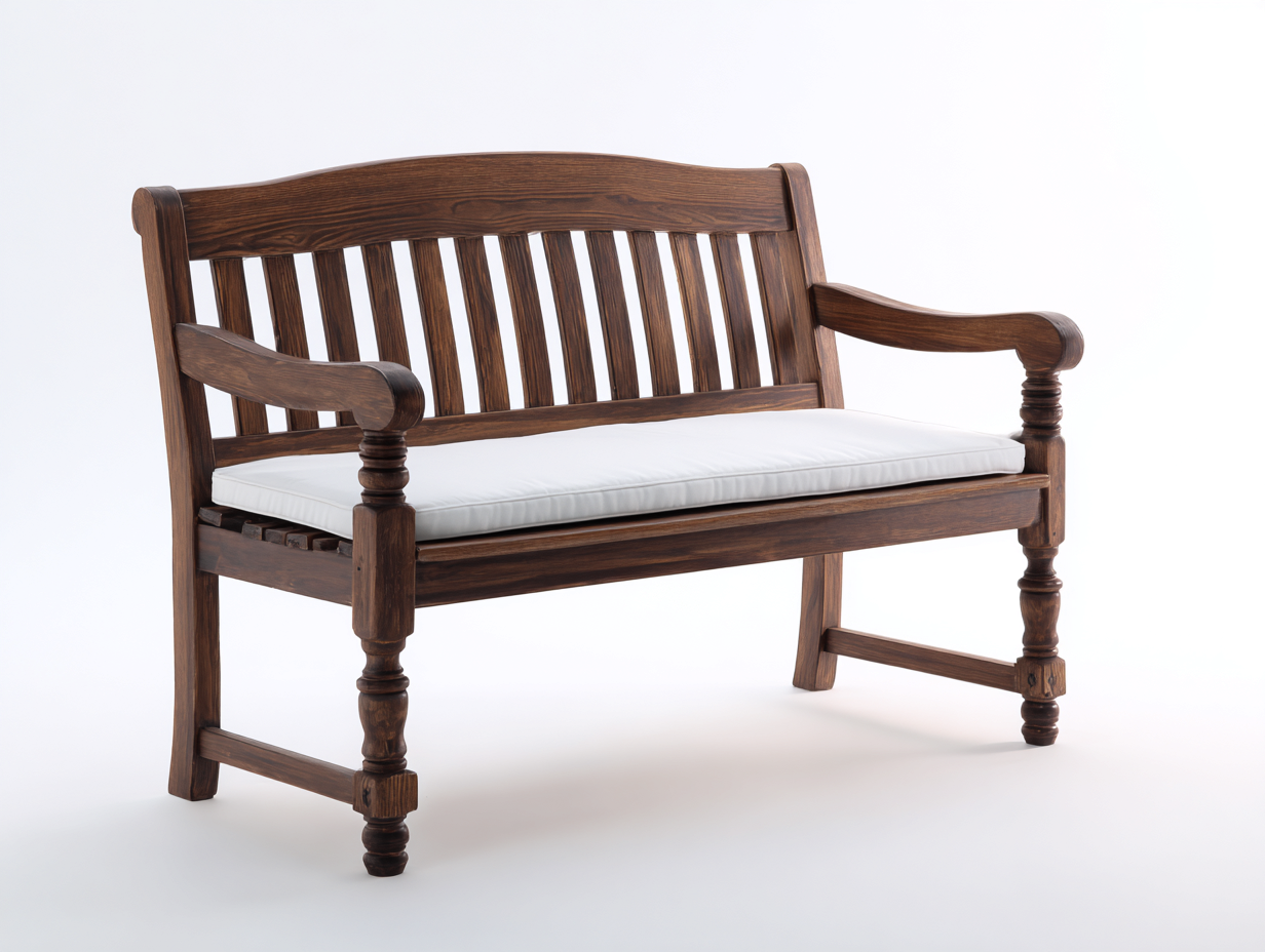 Gartenbank Massivholz 150x60x90 cm - Dunkelbraun und Weiß - Klassischer Gartenstil-Vilanihome