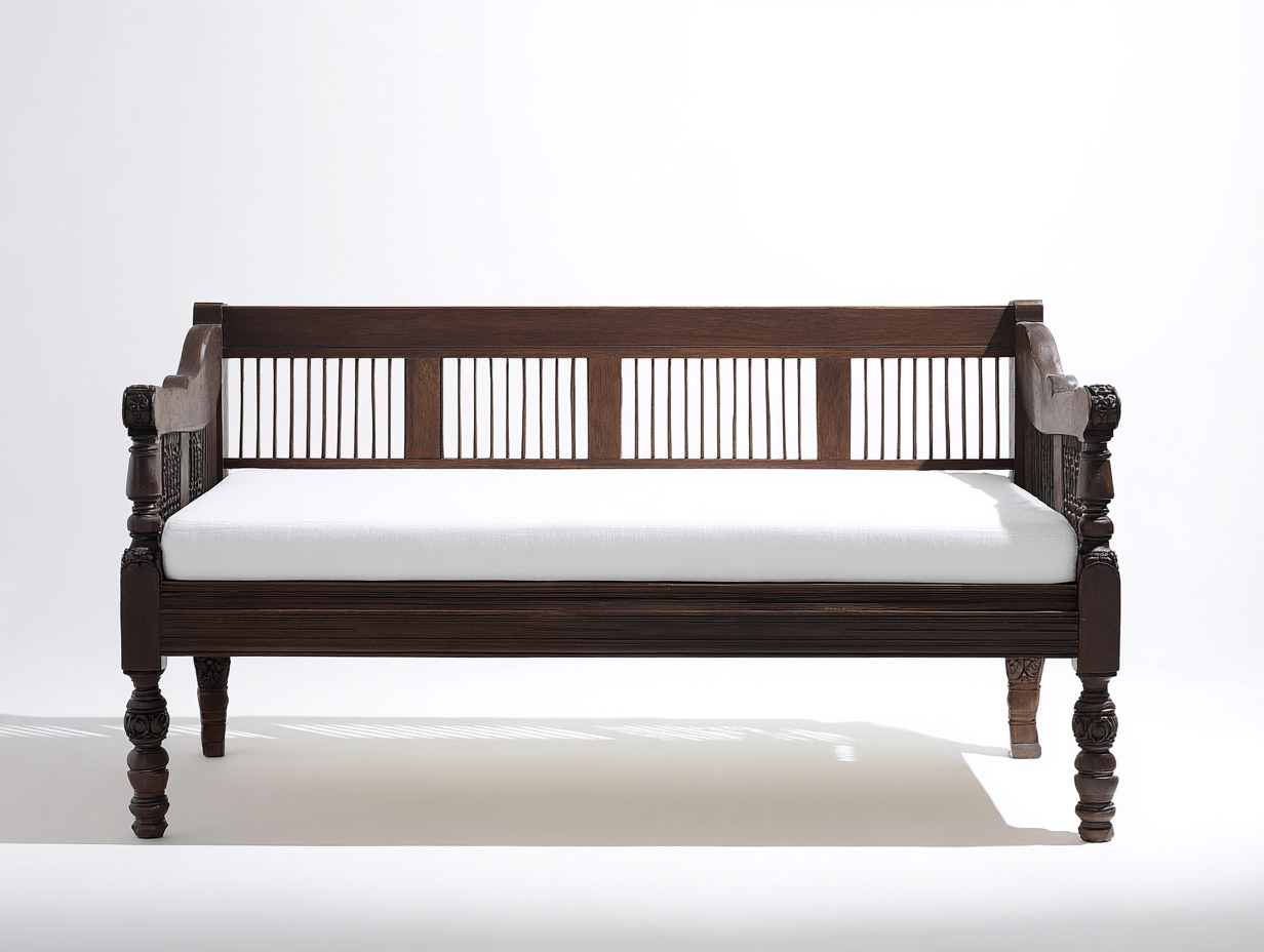 Gartenbank Massivholz 165x62x88 cm - Dunkelbraun und Weiß - Klassischer Gartenstil-Vilanihome