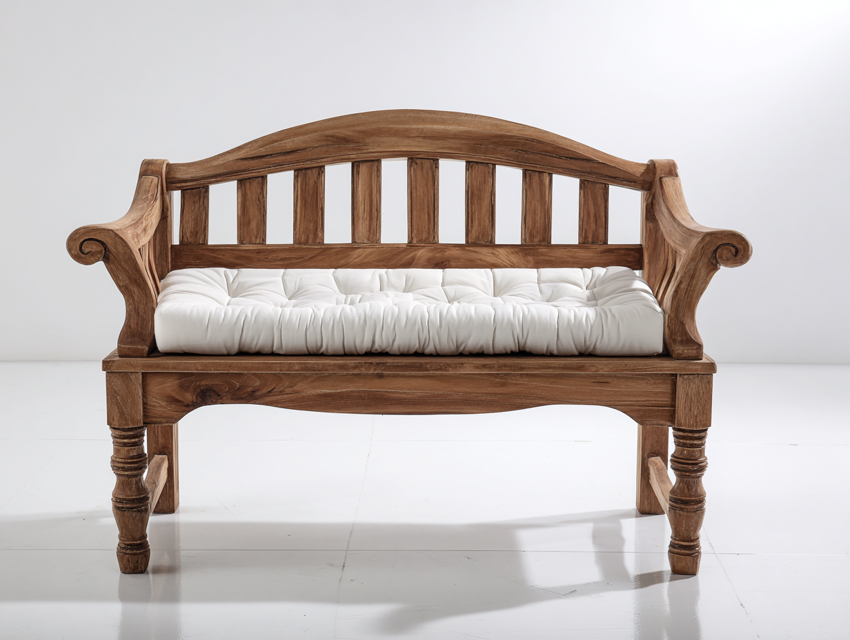 Gartenbank Massivholz 150x60x92 cm - Braun und Weiß - Klassischer Gartenstil-Vilanihome