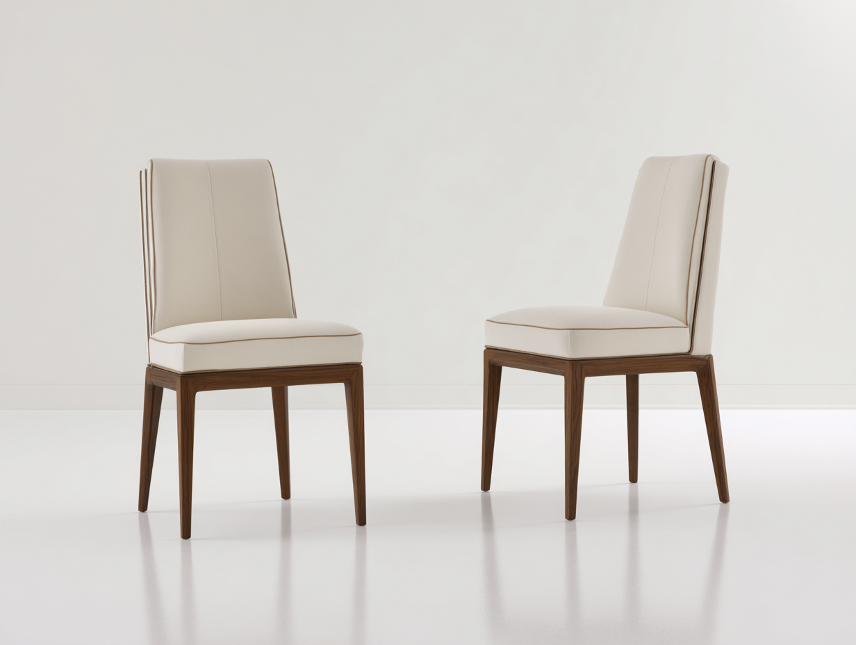 Esszimmerstühle 2er Set - Gepolsterte Stühle in Beige mit Dunkelholzbeinen 52 x 48 x 96 cm - Klassische Esszimmerstühle für Küche-Vilanihome
