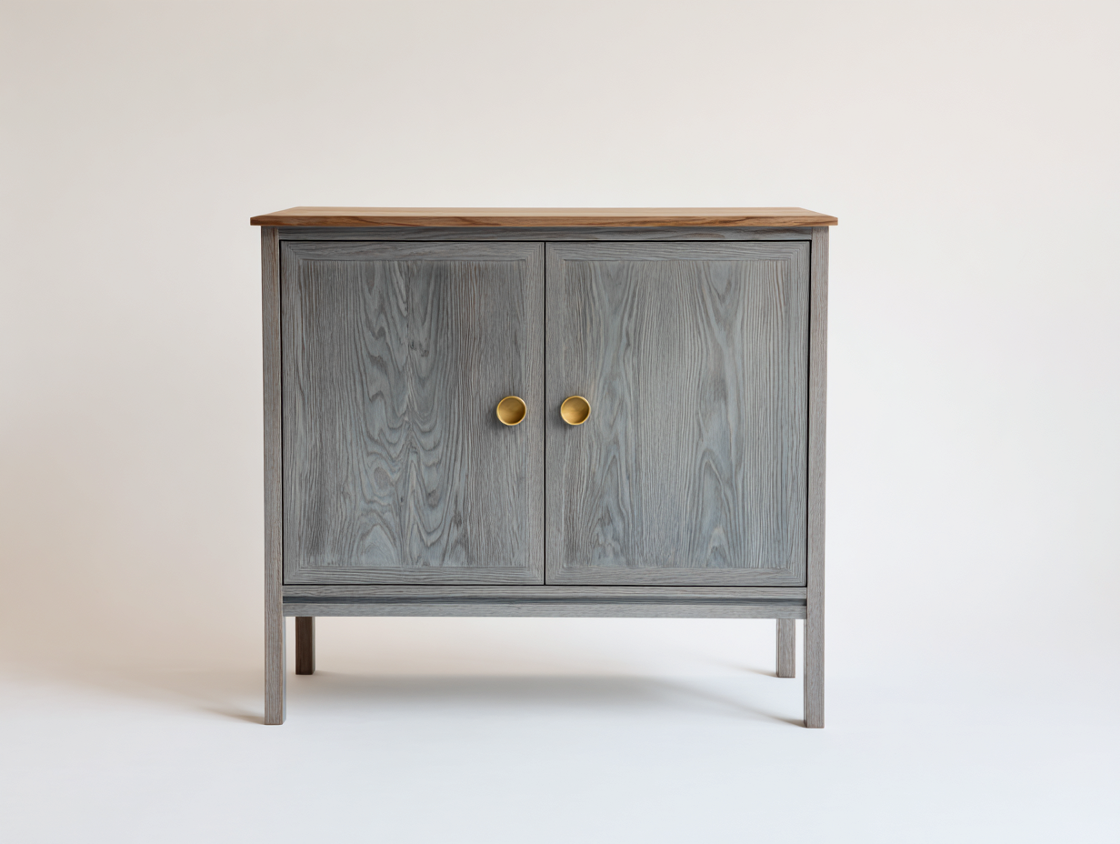 Sideboards Holzdekor 95x40x90 cm - Grau-Natur - modern für Wohn- und Esszimmer-Vilanihome