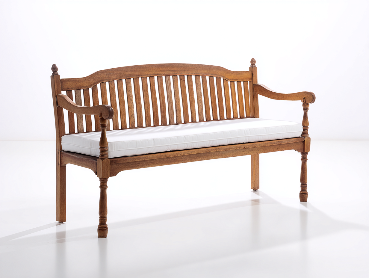 Gartenbank aus Holz 160x65x95 cm - Braun-Weiß - Klassisches Landhausdesign für Garten und Terrasse-Vilanihome