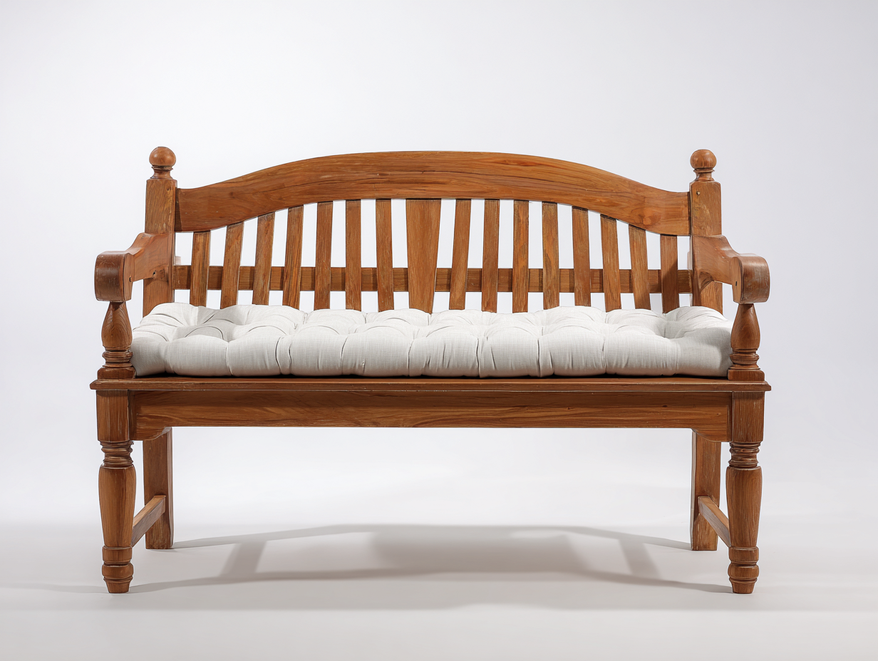 Gartenbank aus Holz 150x65x95 cm - Braun-Creme - Klassisches Design mit Armlehnen für Garten und Terrasse-Vilanihome